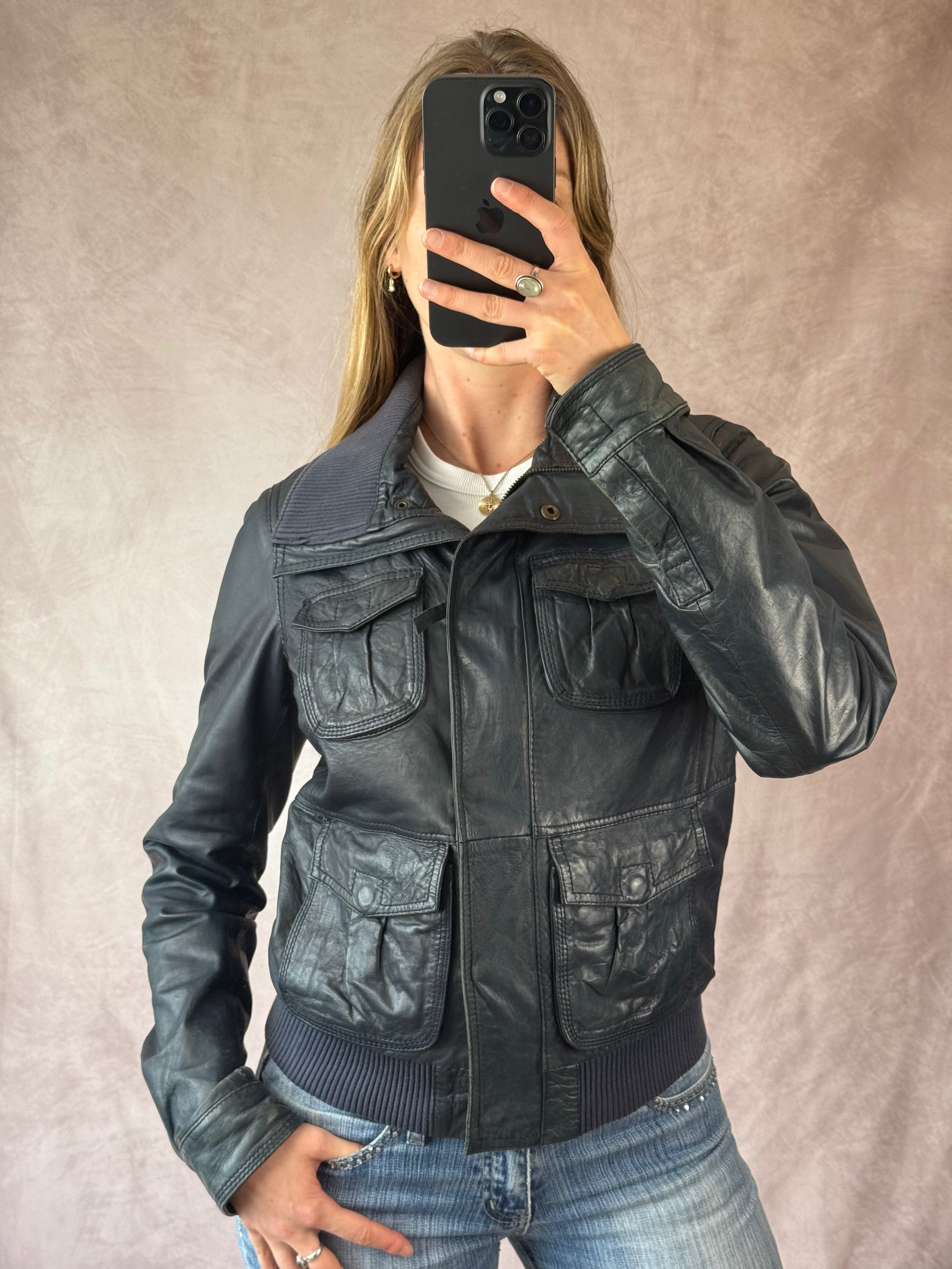 Vintage Tommy Hilfiger blue bomber jacket (M)