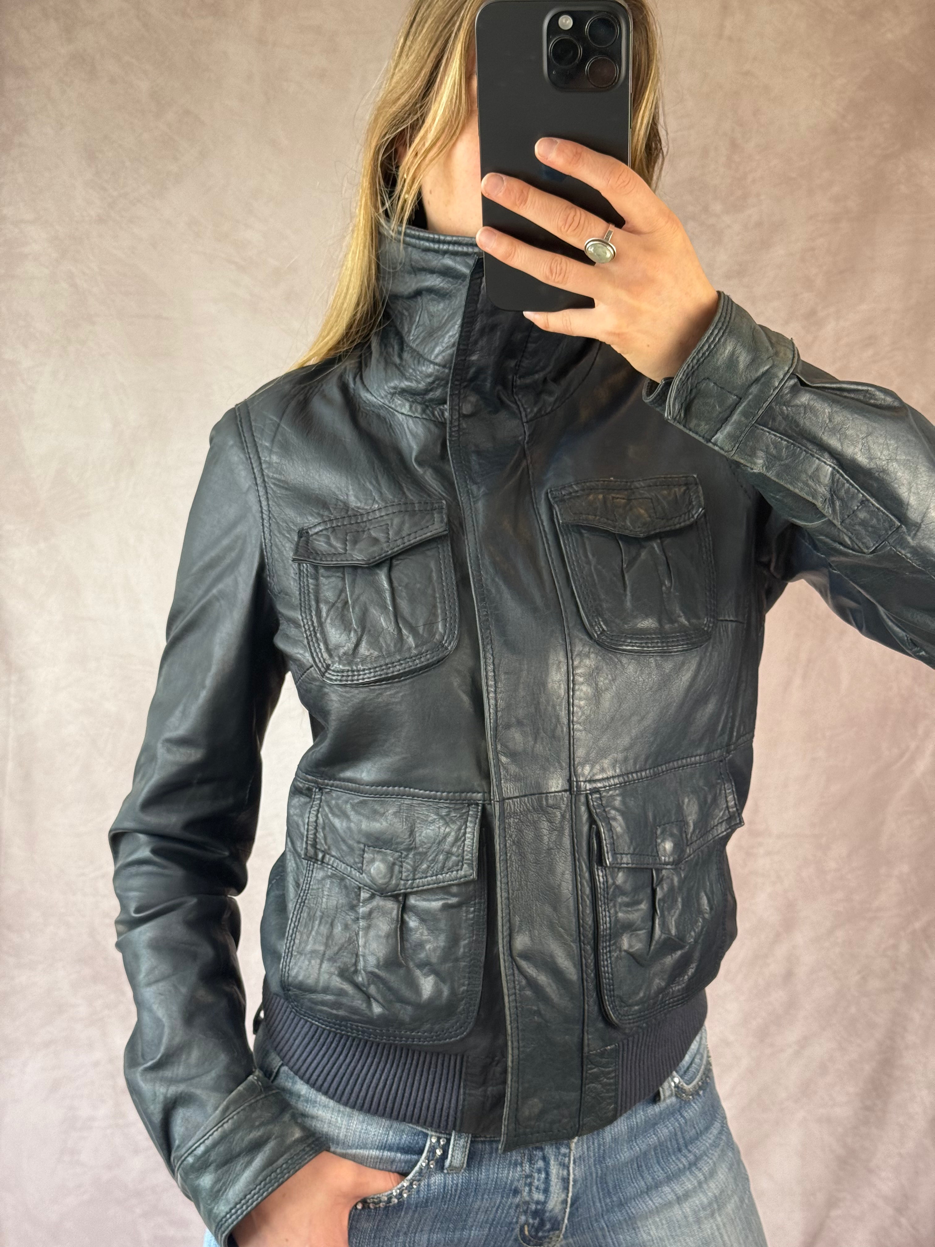 Vintage Tommy Hilfiger blue bomber jacket (M)