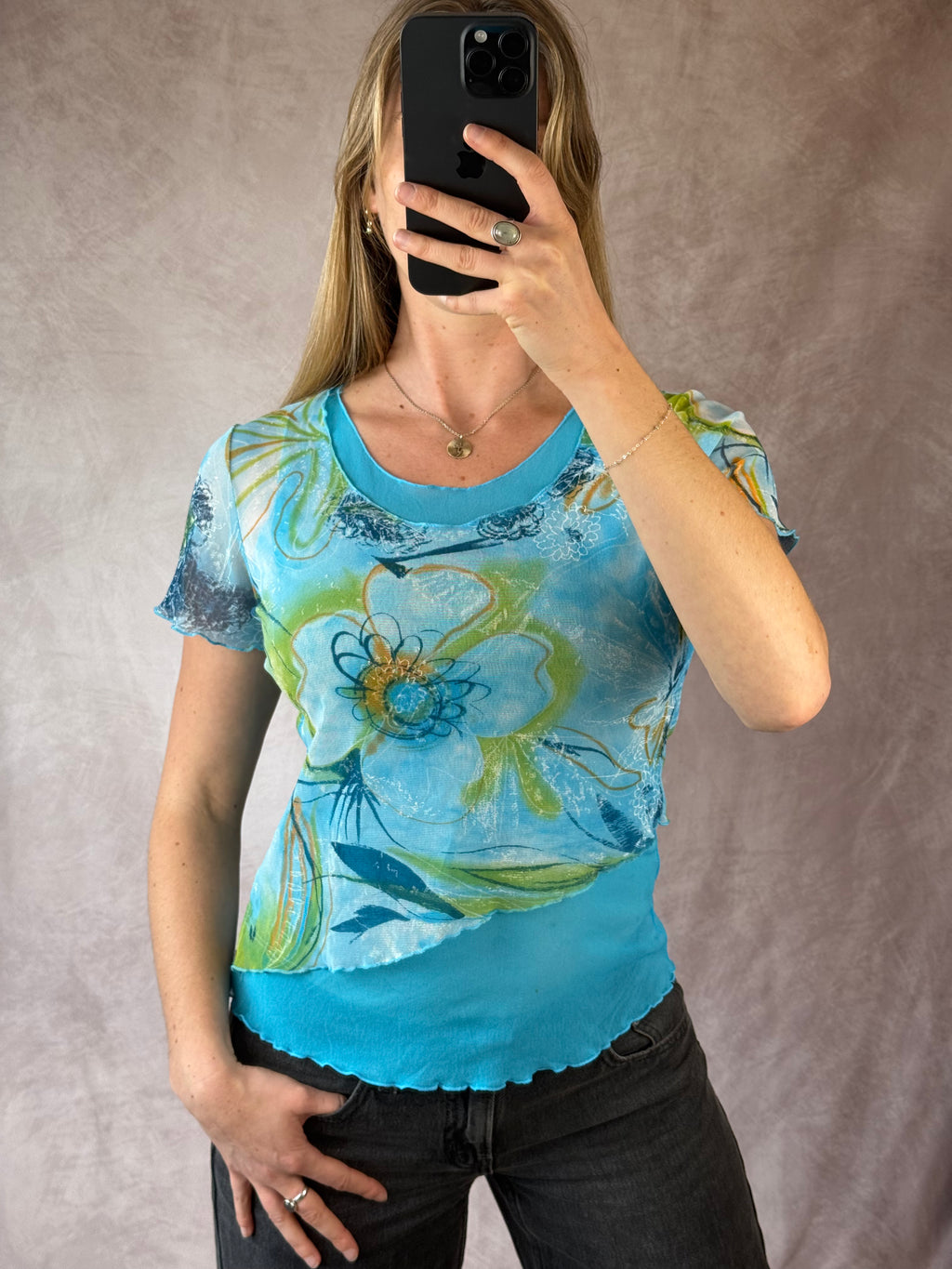 Vintage Y2K mesh fairy whimsical top (M)