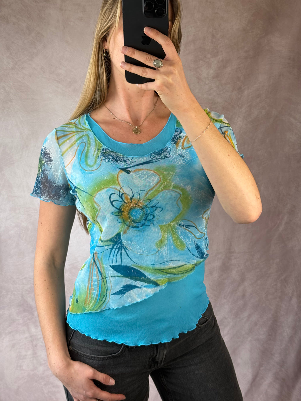 Vintage Y2K mesh fairy whimsical top (M)