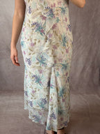 Vintage whimsical floral long dress (M)