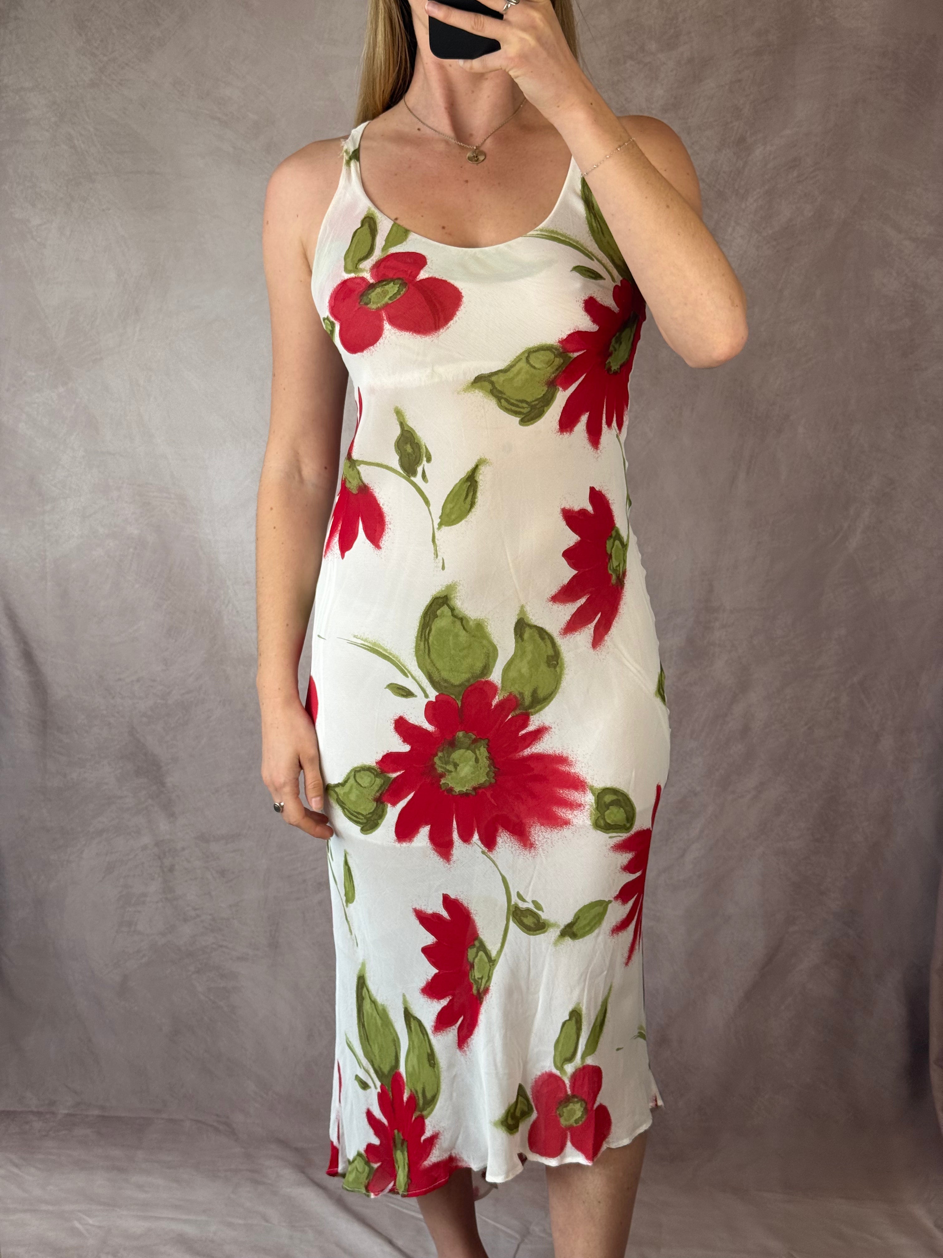 90's Y2K asymmetrical spring dress (S)