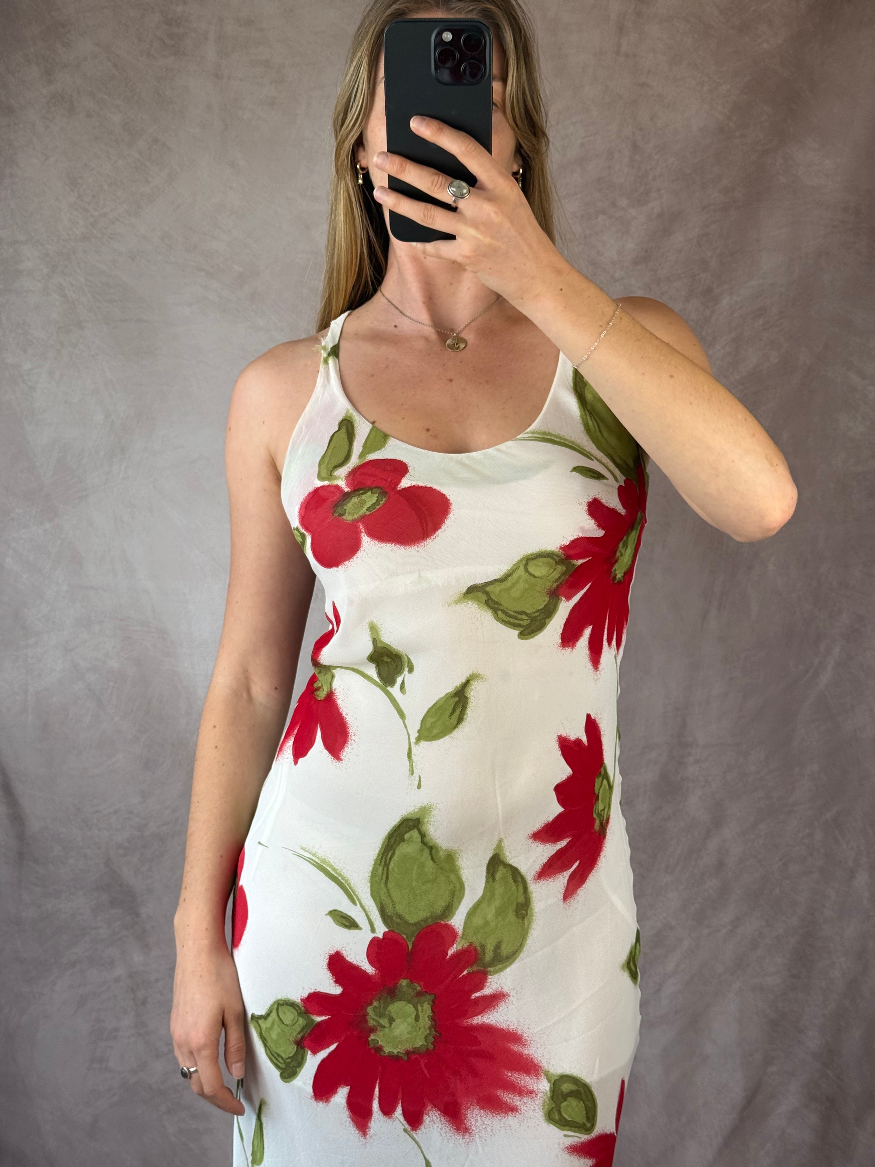 90's Y2K asymmetrical spring dress (S)