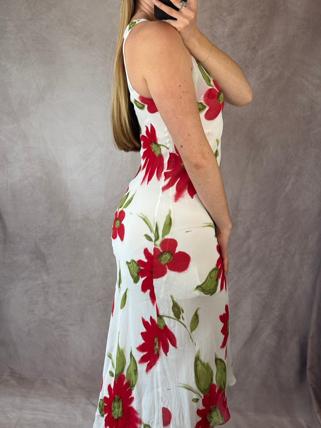 90's Y2K asymmetrical spring dress (S)