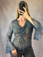 Y2K fairy whimsical blue top (M)