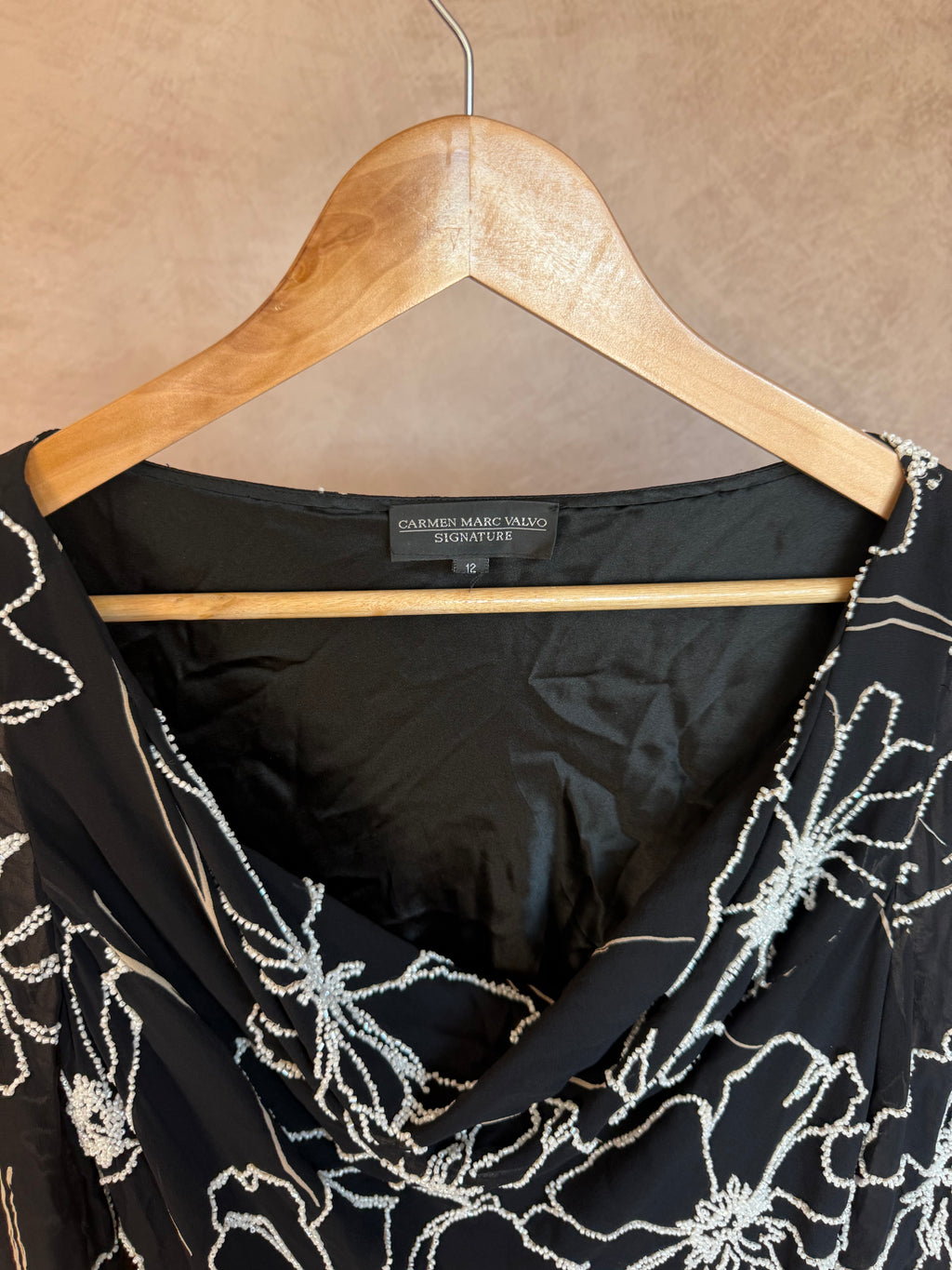 Y2K fairy whimsical black floral silk top (L)