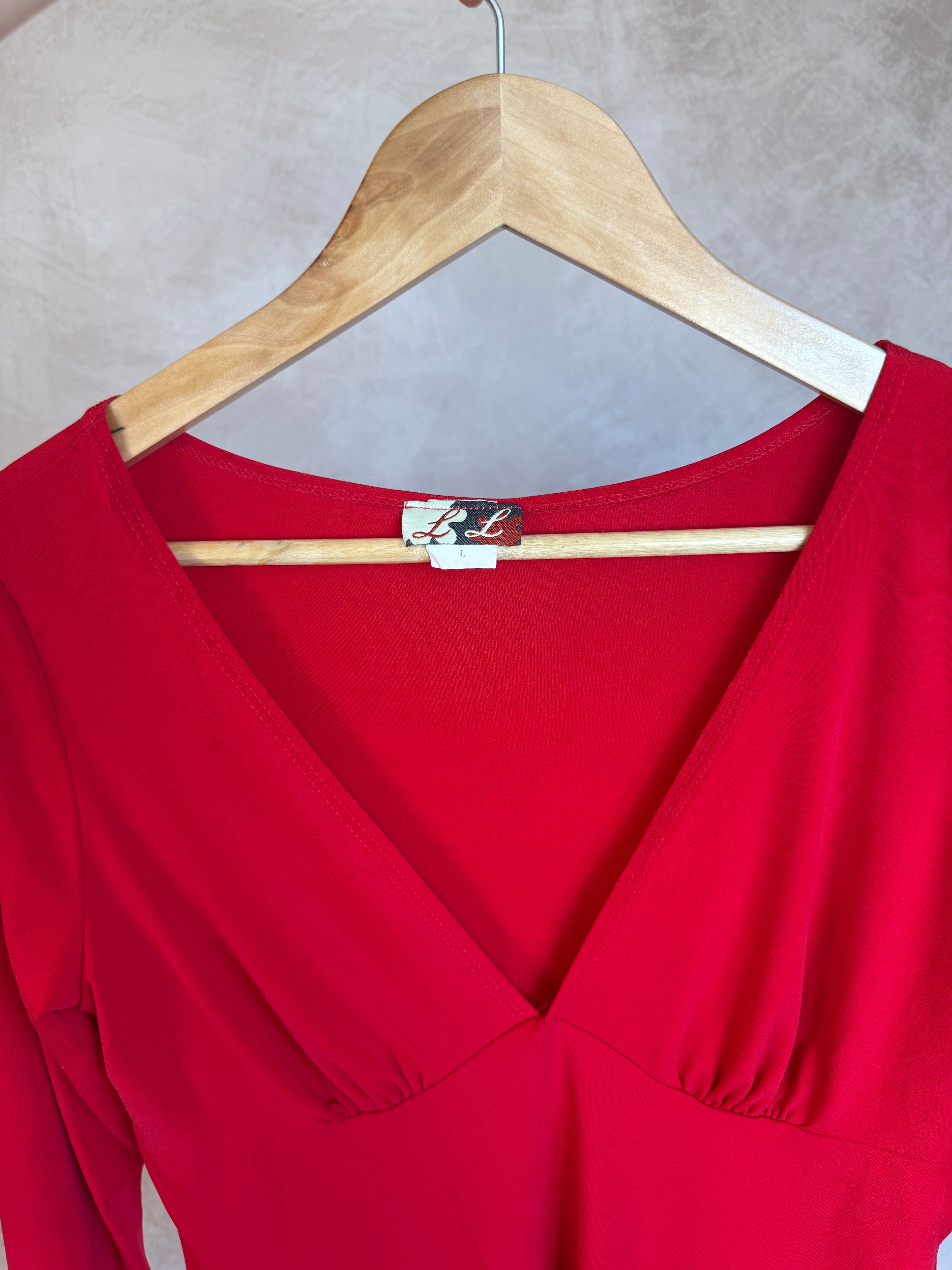 Y2K fairy whimsical red top (L)