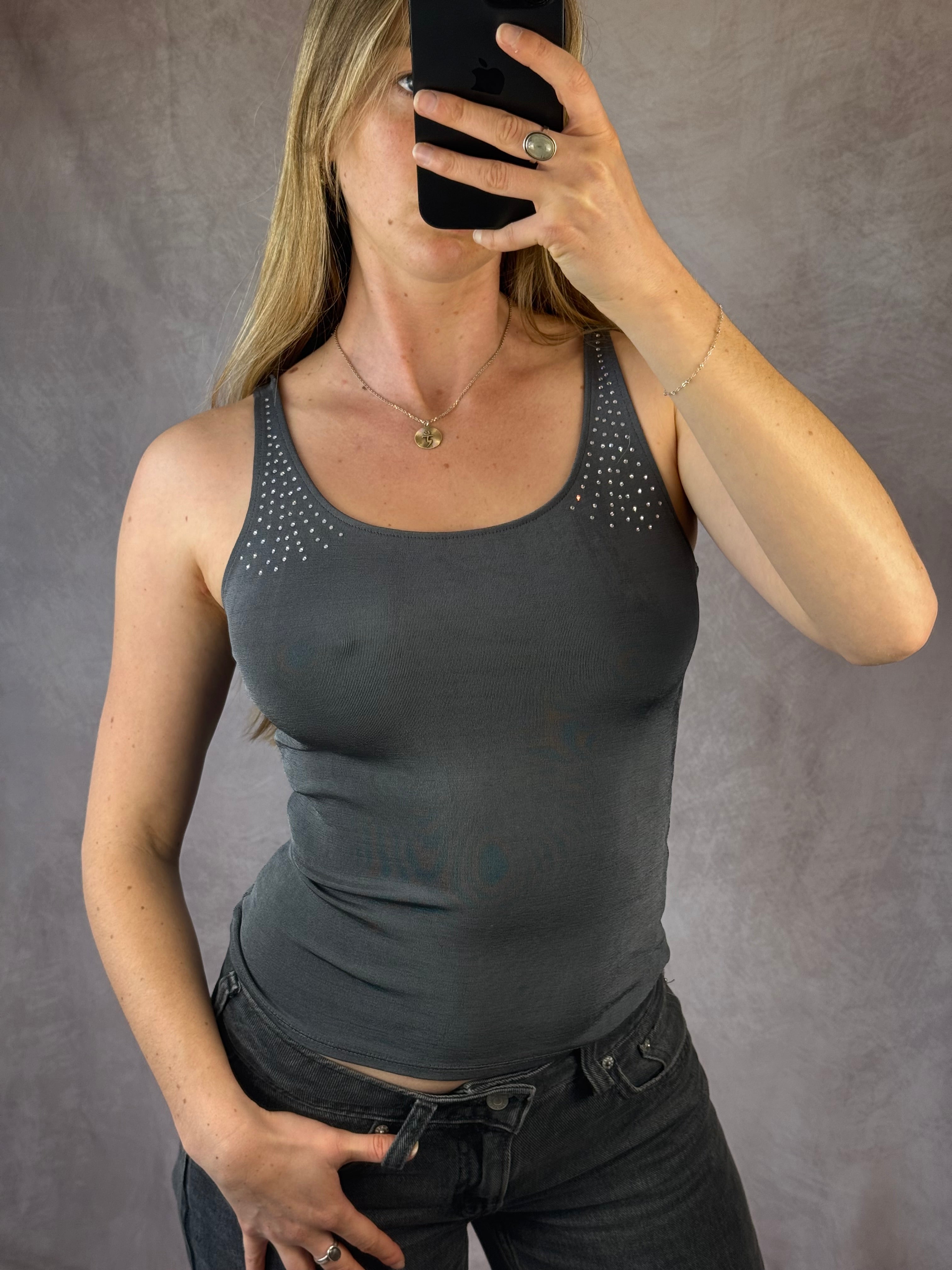 Y2K Grey vintage corset (S).