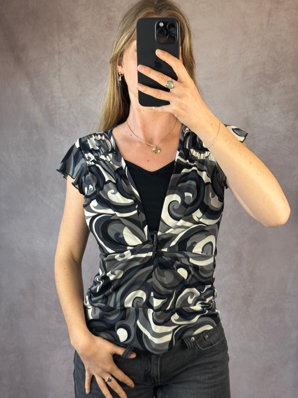 Y2K fairy whimsical multi coloured top (L)