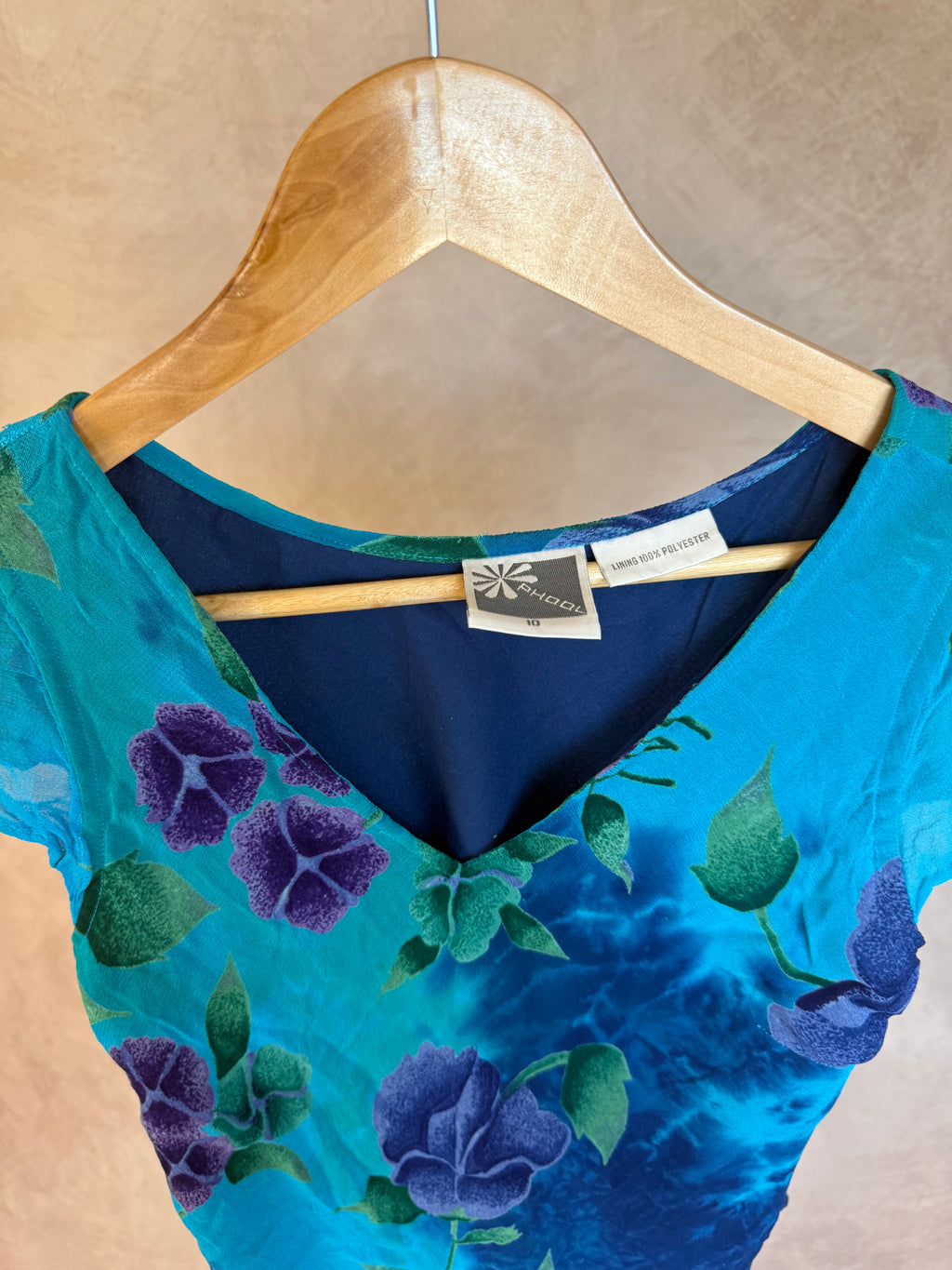 Y2K fairy whimsical Blue floral top (M)