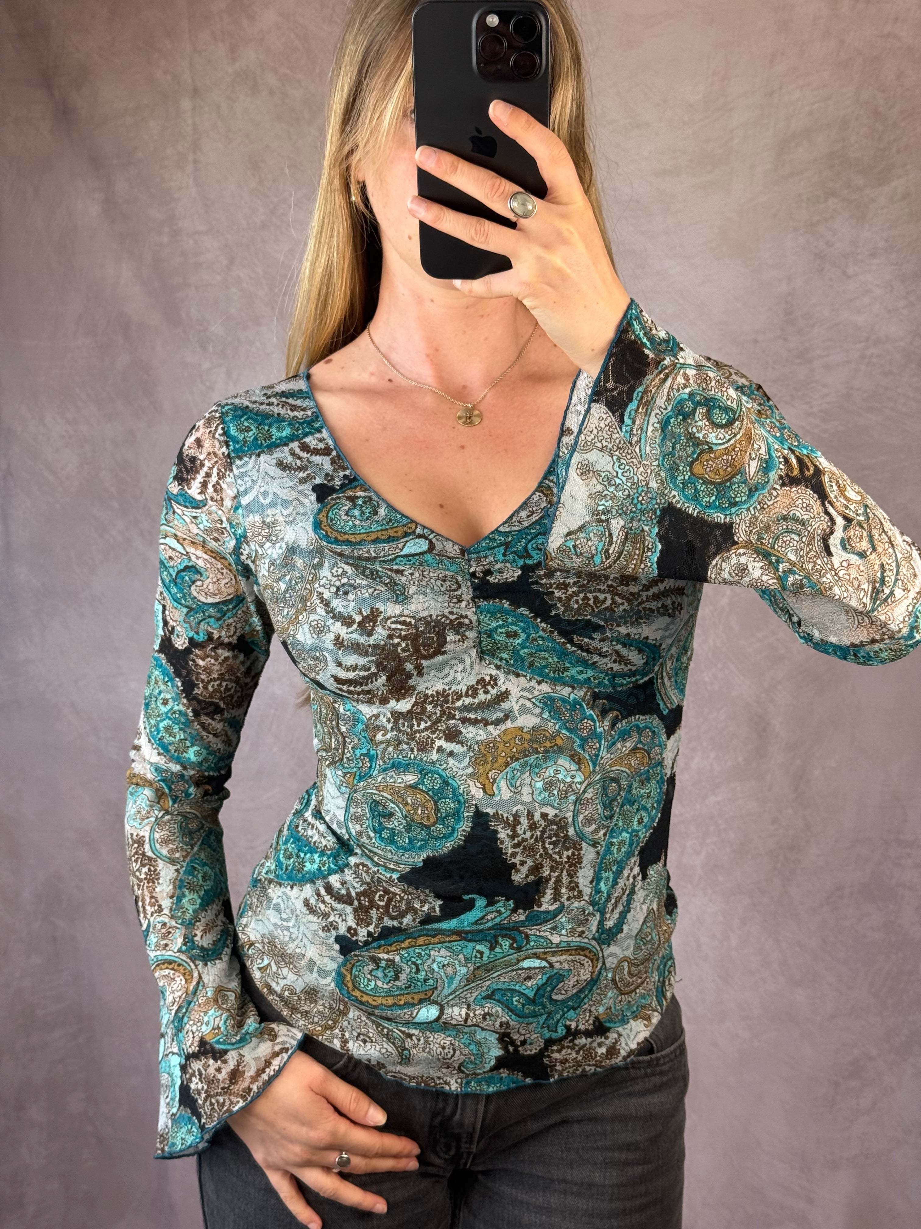 Y2K fairy whimsical blue top (S)