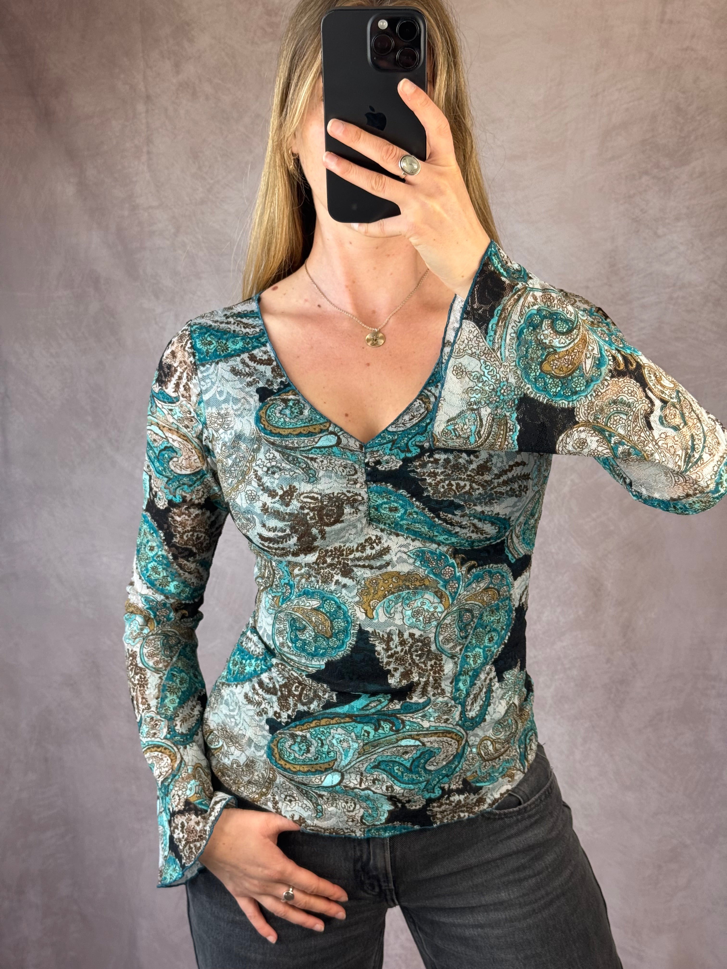 Y2K fairy whimsical blue top (S)