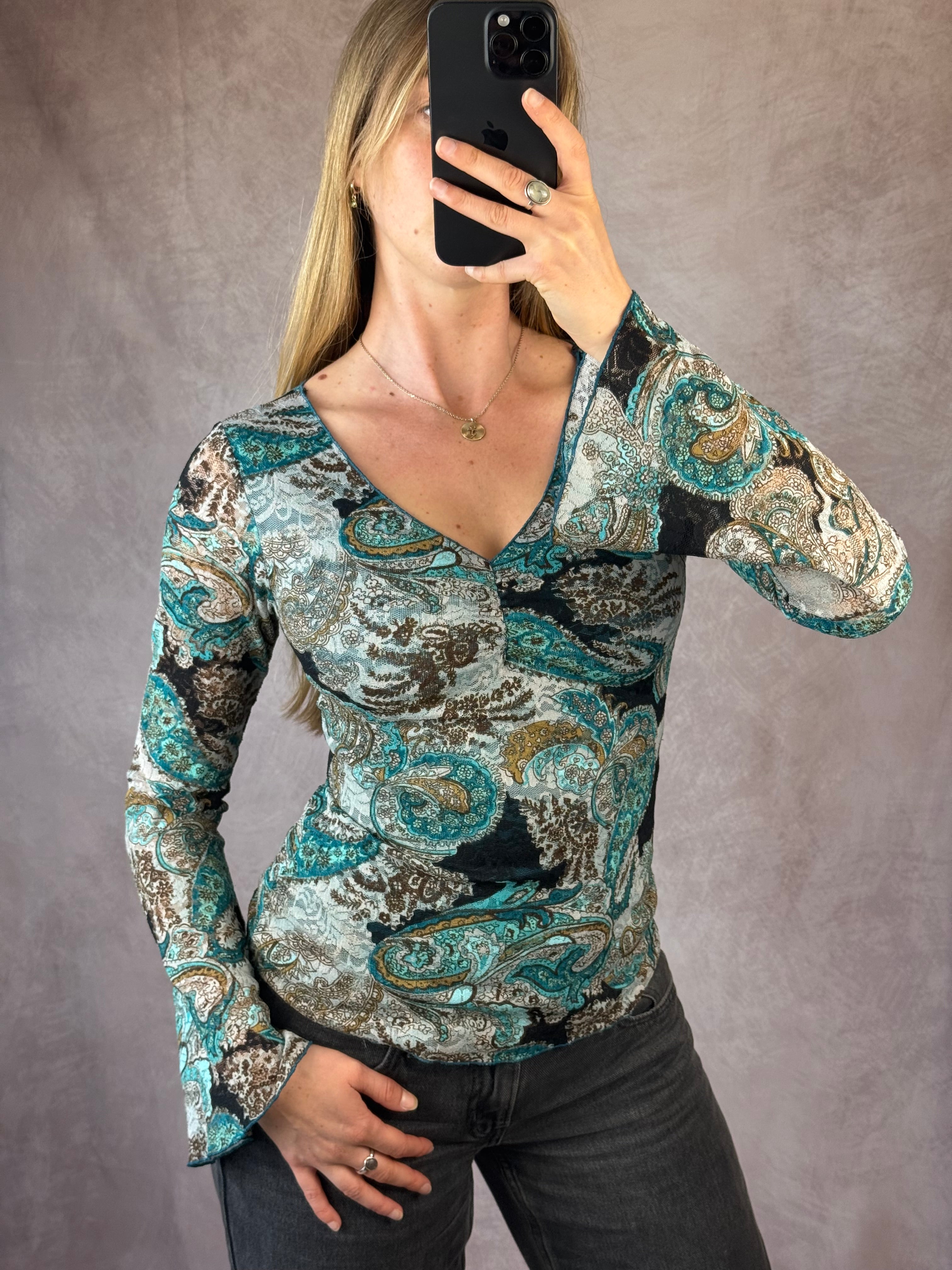 Y2K fairy whimsical blue top (S)