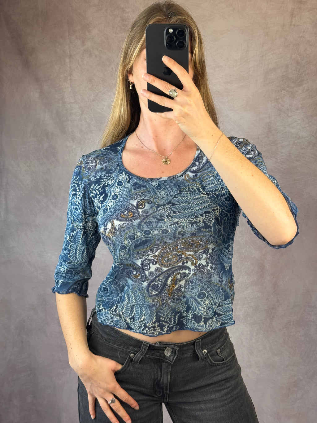Vintage Y2K fairy paisley print top (S)