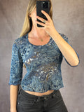 Vintage Y2K fairy paisley print top (S)