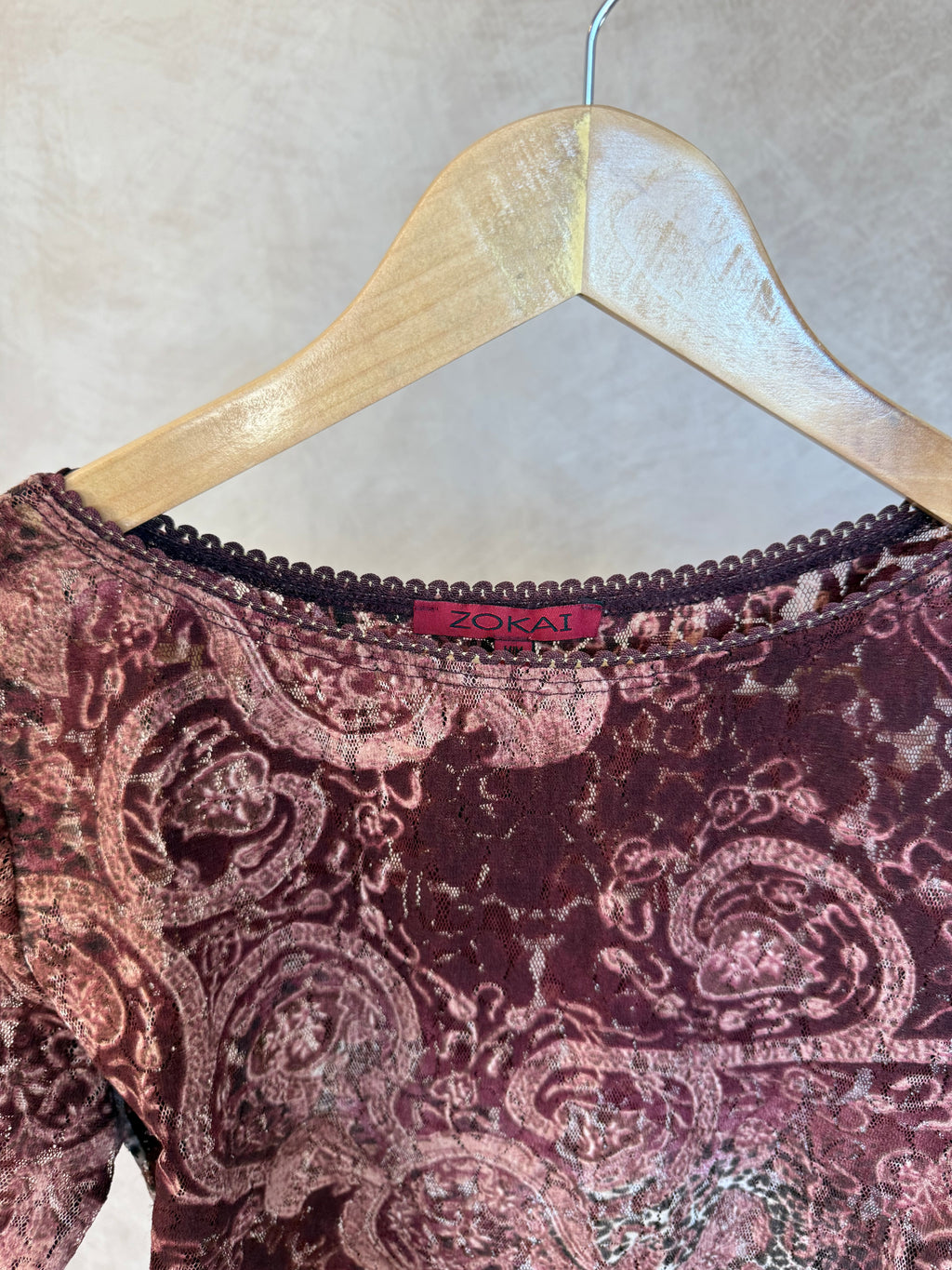 Y2K fairy whimsical burgundy top (M)