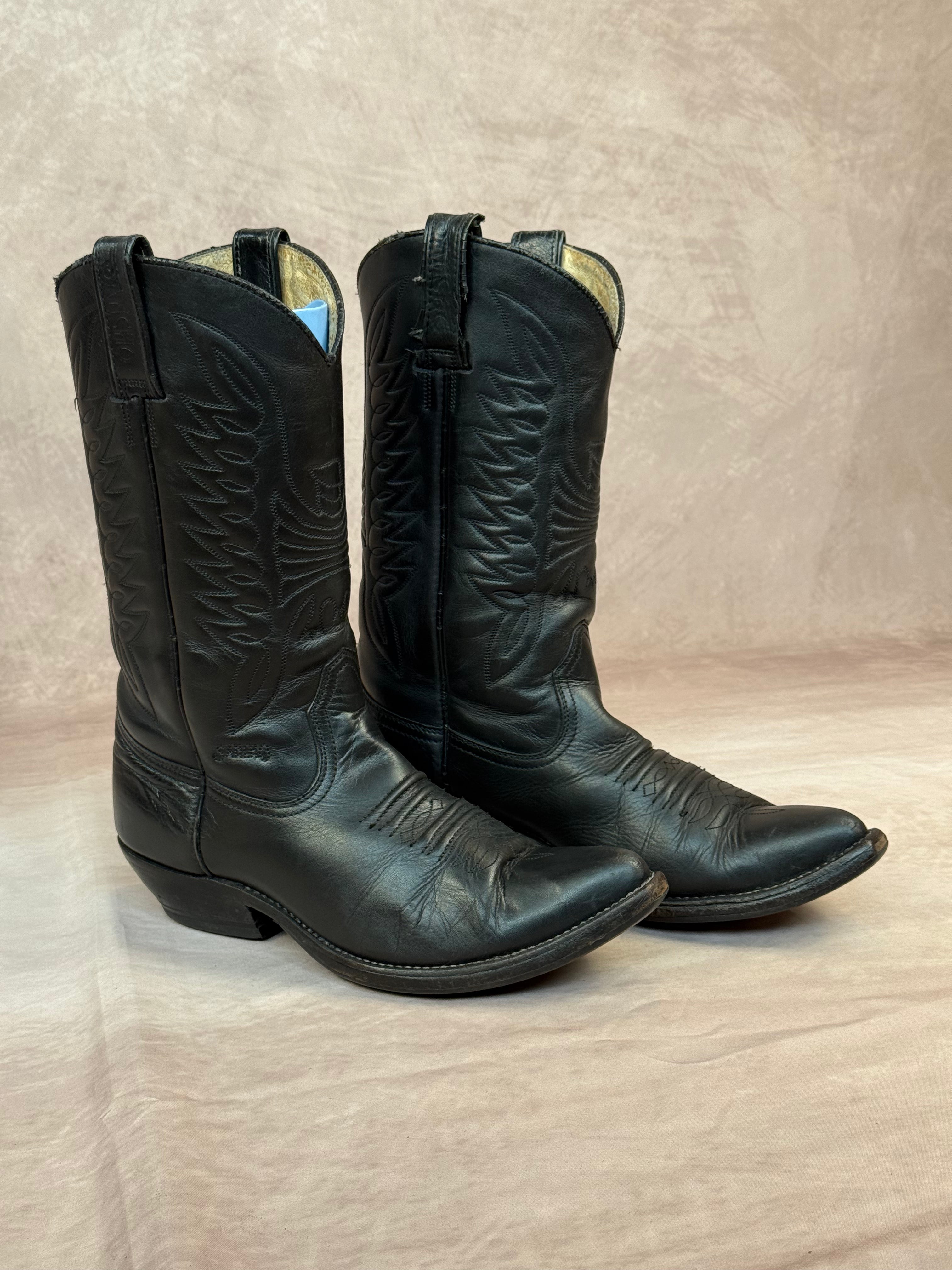 Vintage Sancho black cowboy boots (UK 7)