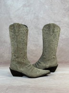 Vintage grey suede cowboy boots (UK 5)