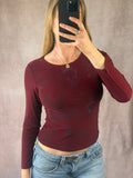Y2K fairy whimsical burgundy top (M)