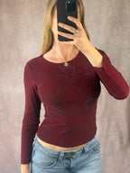 Y2K fairy whimsical burgundy top (M)