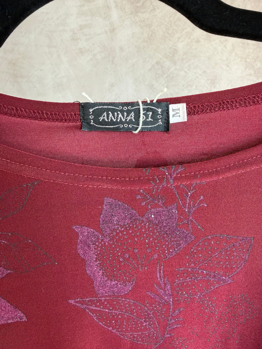 Y2K fairy whimsical burgundy top (M)