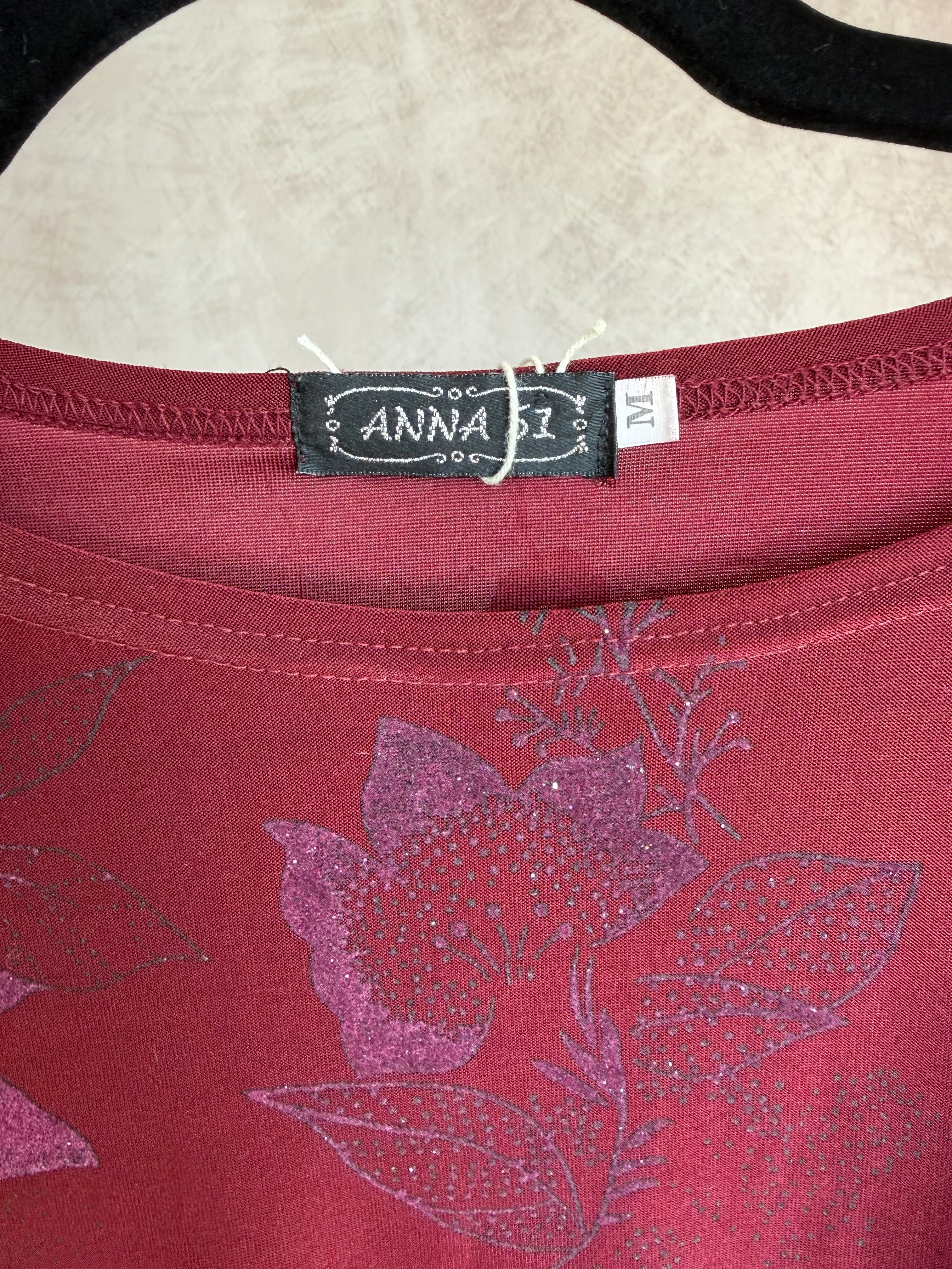 Y2K fairy whimsical burgundy top (M)