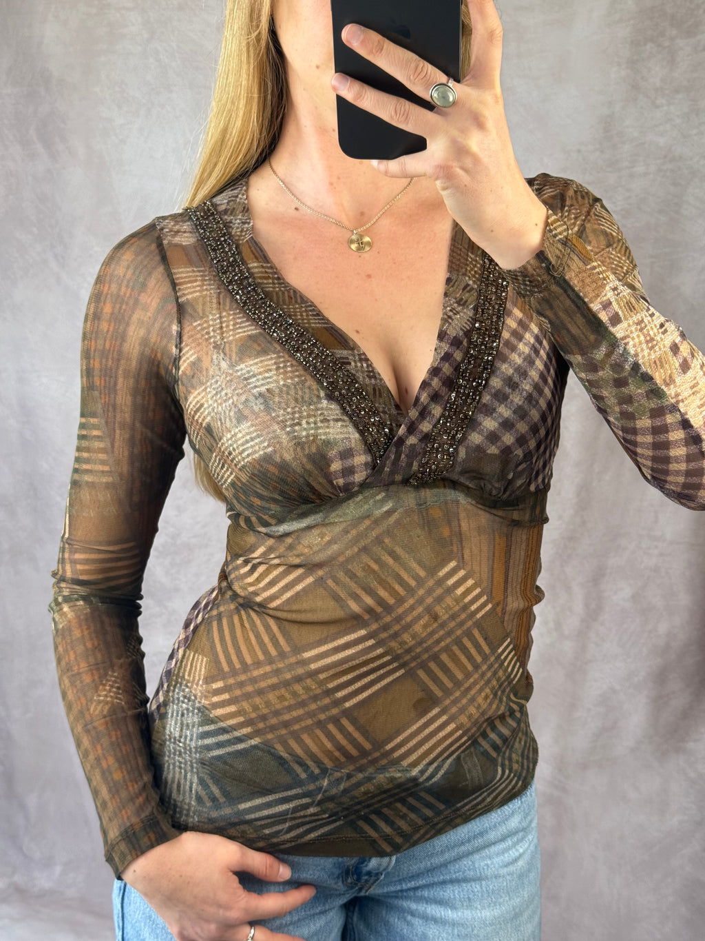 Y2K fairy whimsical black mesh top (S)