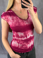 Y2K fairy whimsical pink tie-dye top (L)