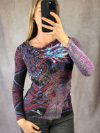 Y2K fairy whimsical purple & burgundy top (M)