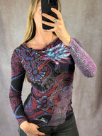 Y2K fairy whimsical purple & burgundy top (M)