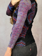 Y2K fairy whimsical purple & burgundy top (M)
