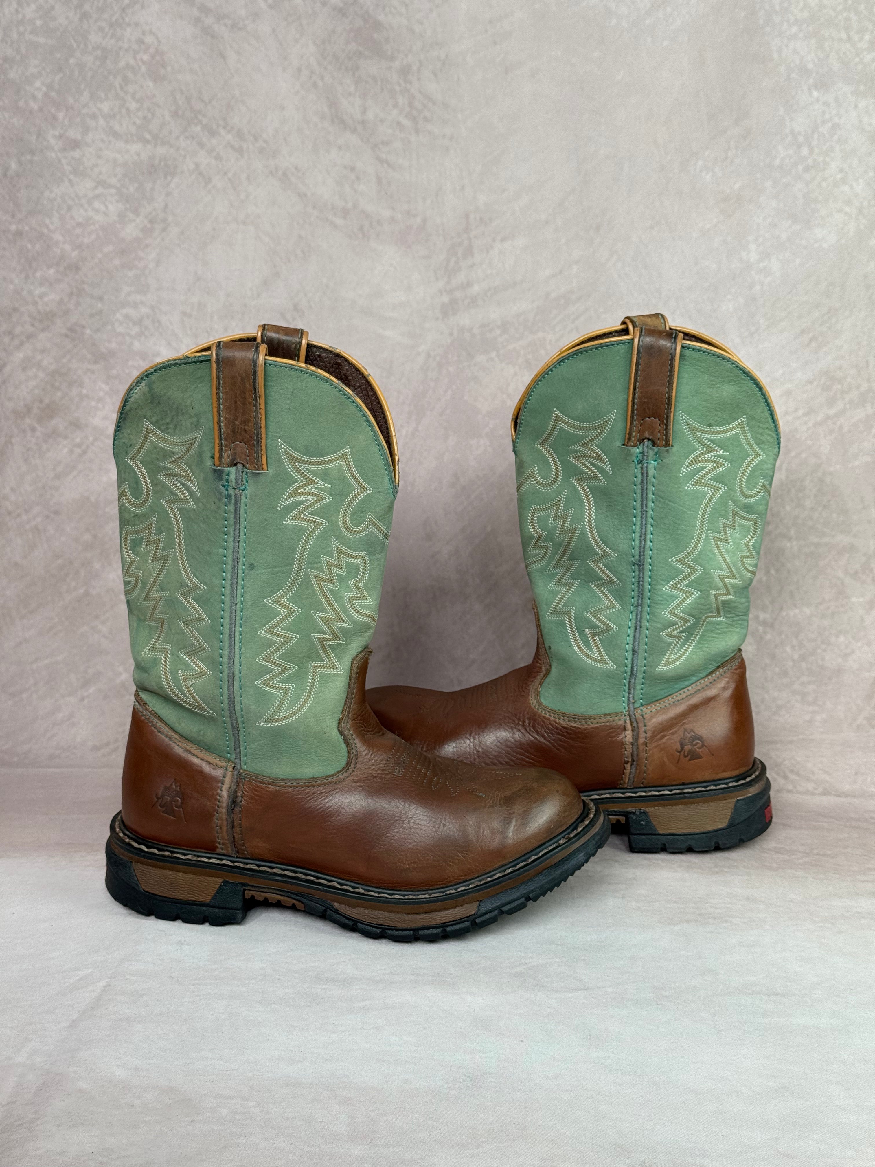 Rocky vintage turquoise cowboy boots (UK 4)