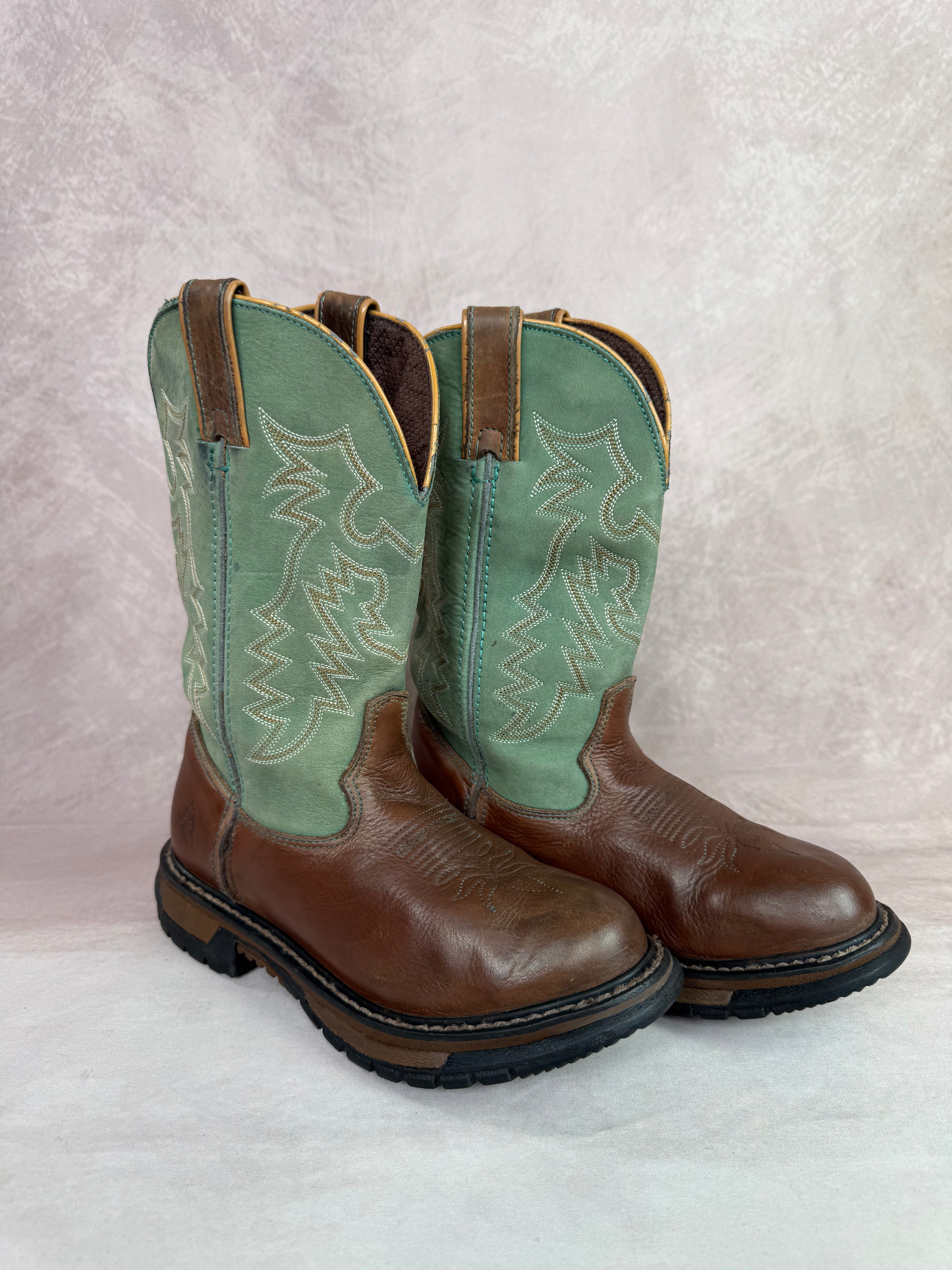 Rocky vintage turquoise cowboy boots (UK 4)