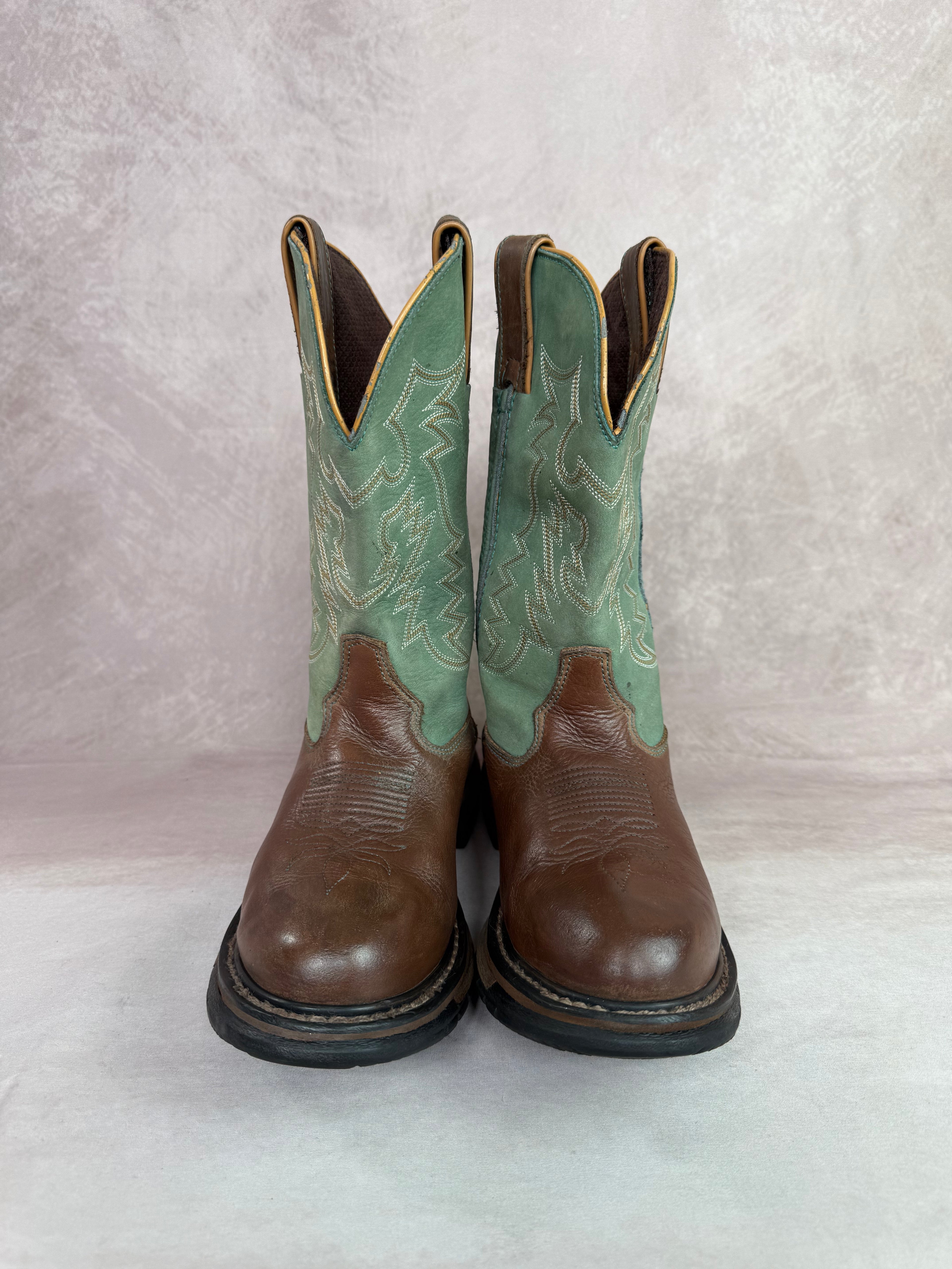 Rocky vintage turquoise cowboy boots (UK 4)