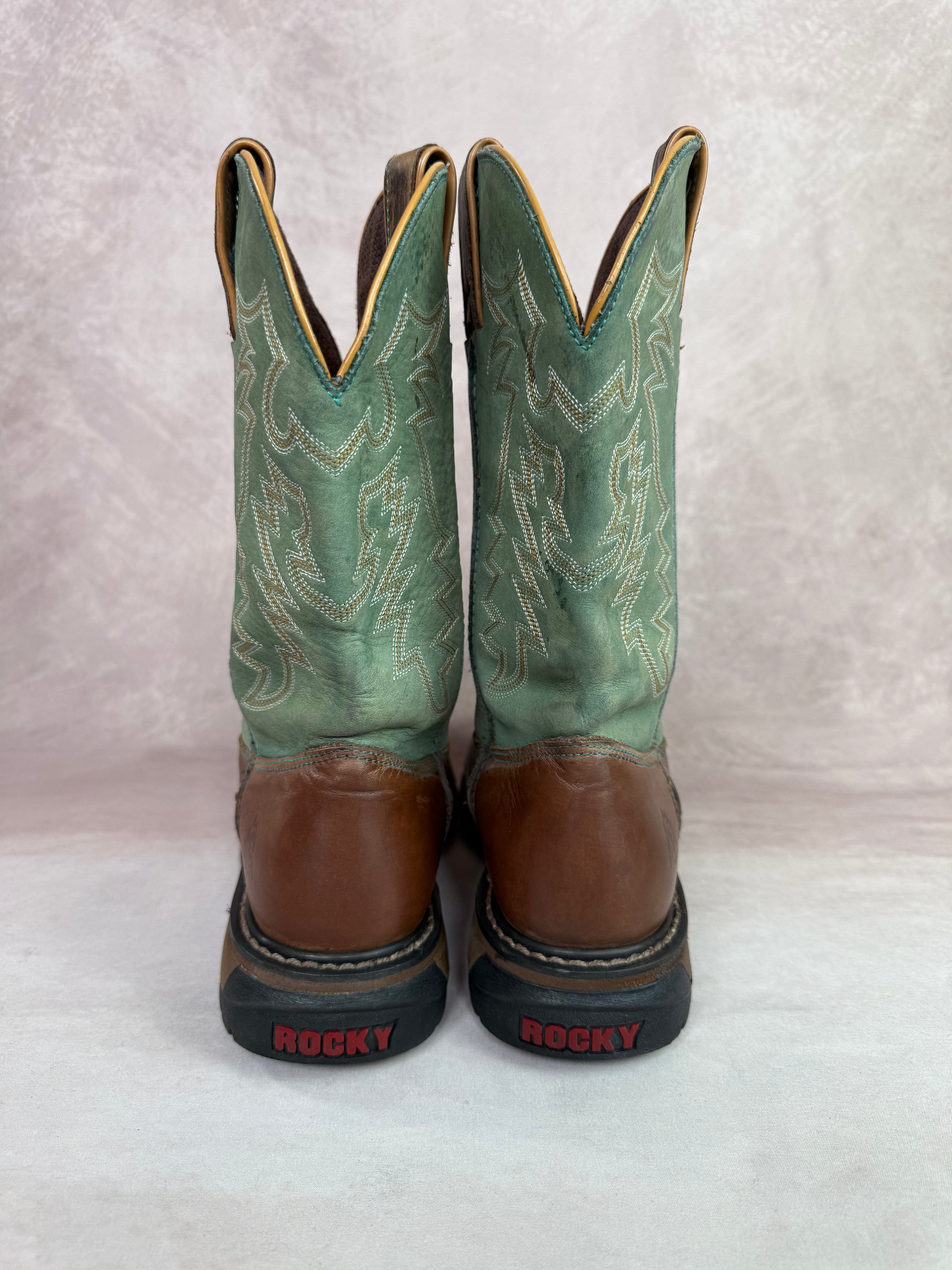 Rocky vintage turquoise cowboy boots (UK 4)