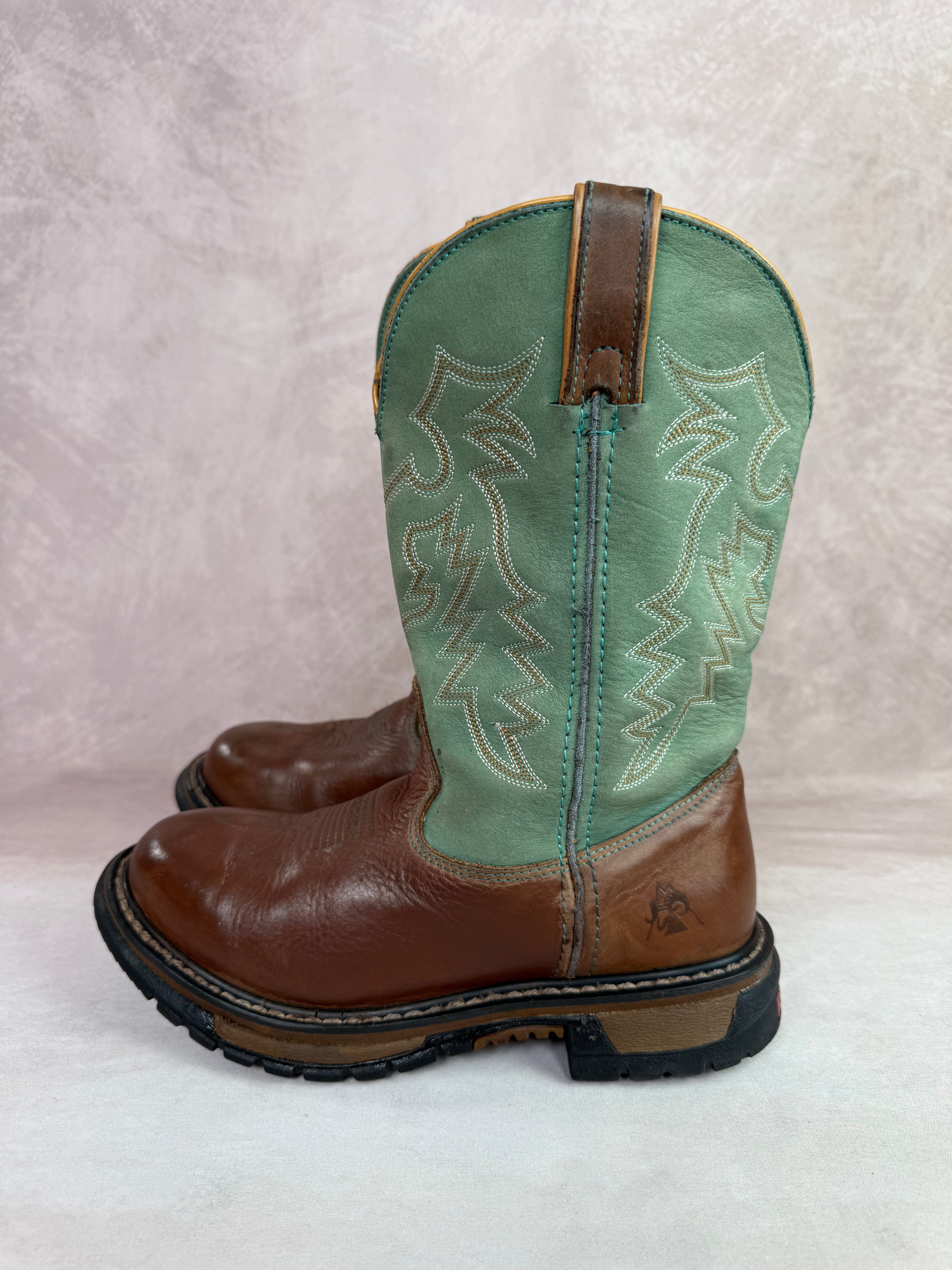 Rocky vintage turquoise cowboy boots (UK 4)