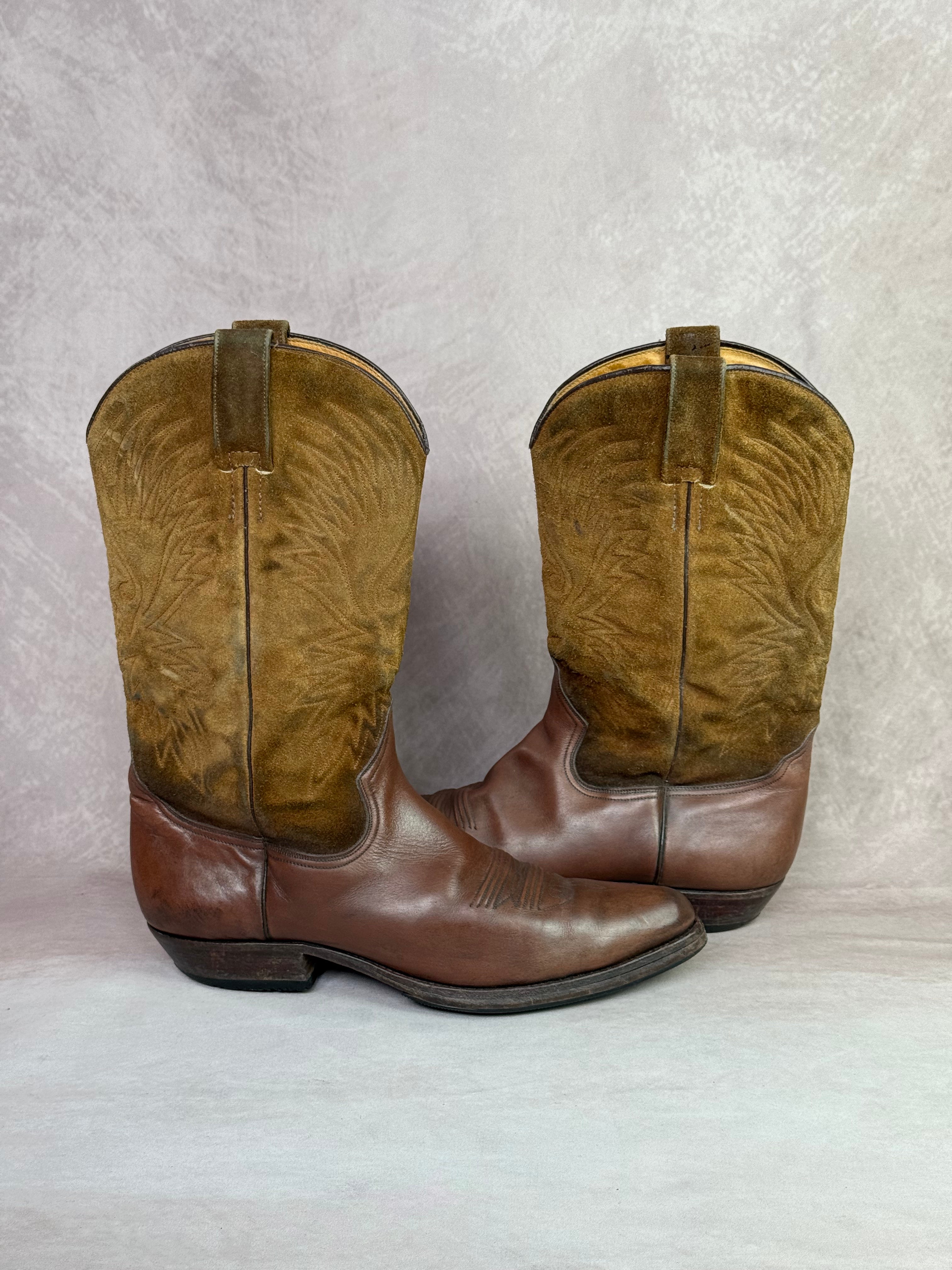 Vintage brown leather cowboy boots (UK 6)