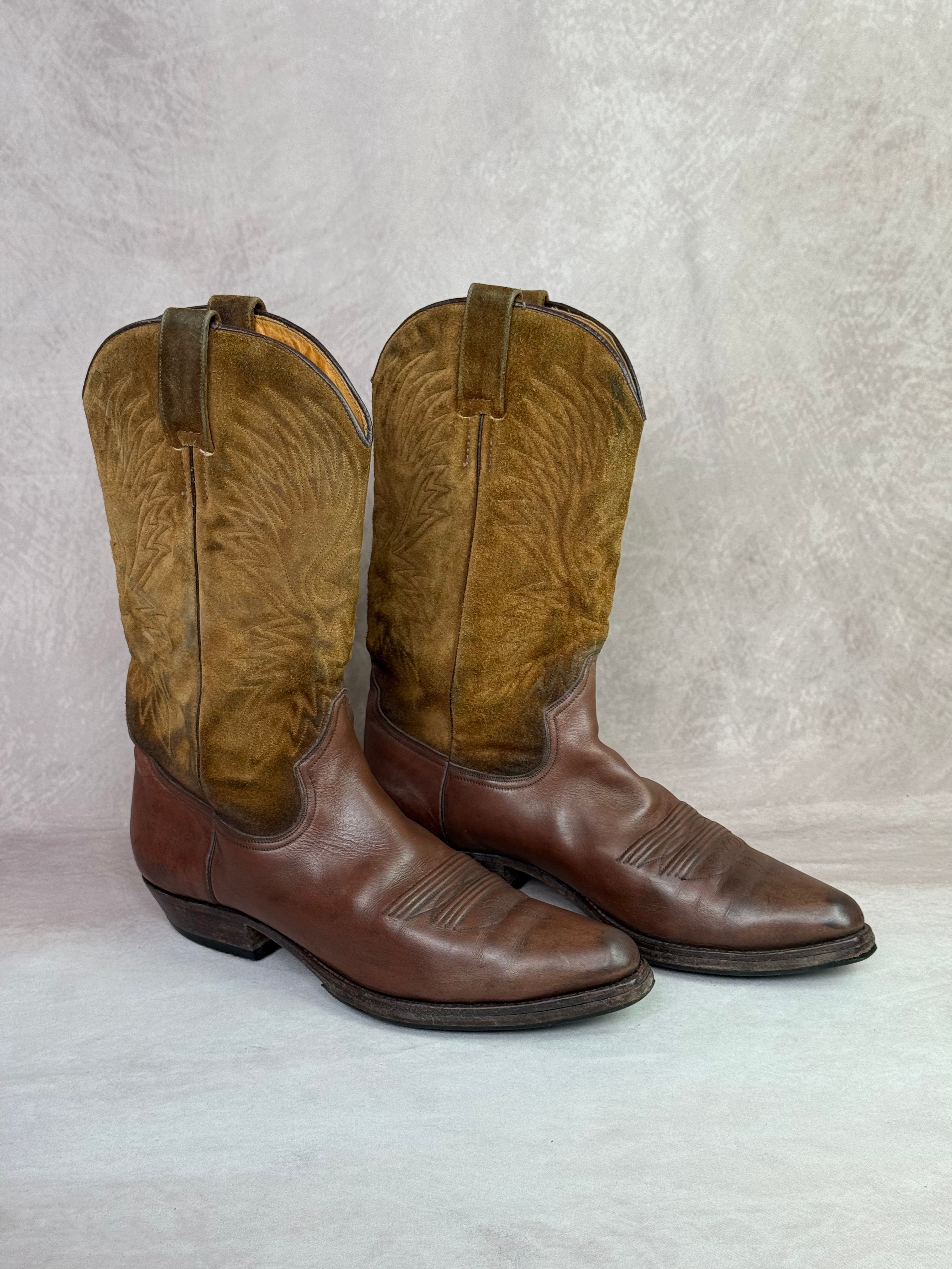 Vintage brown leather cowboy boots (UK 6)