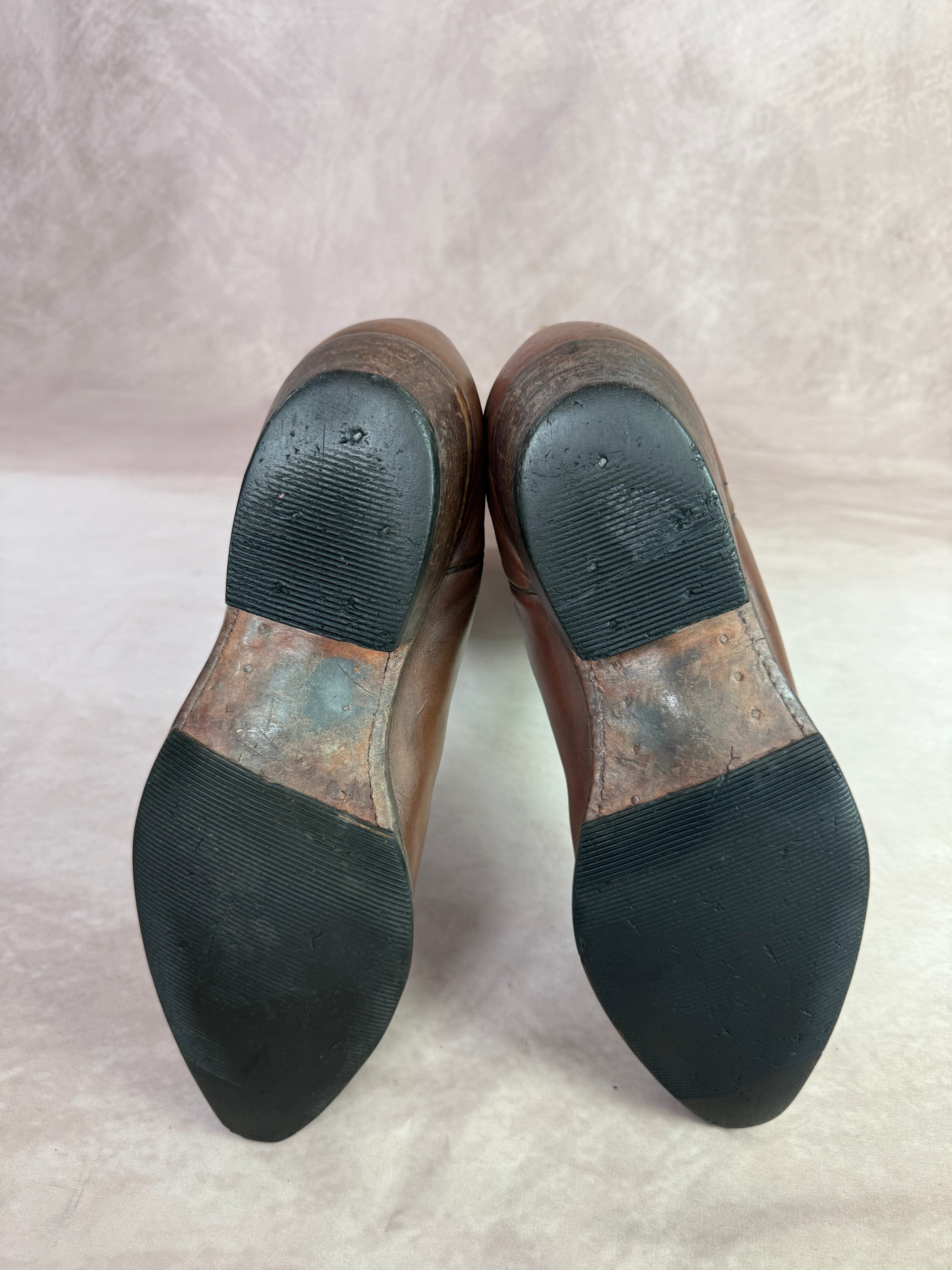 Vintage brown leather cowboy boots (UK 6)