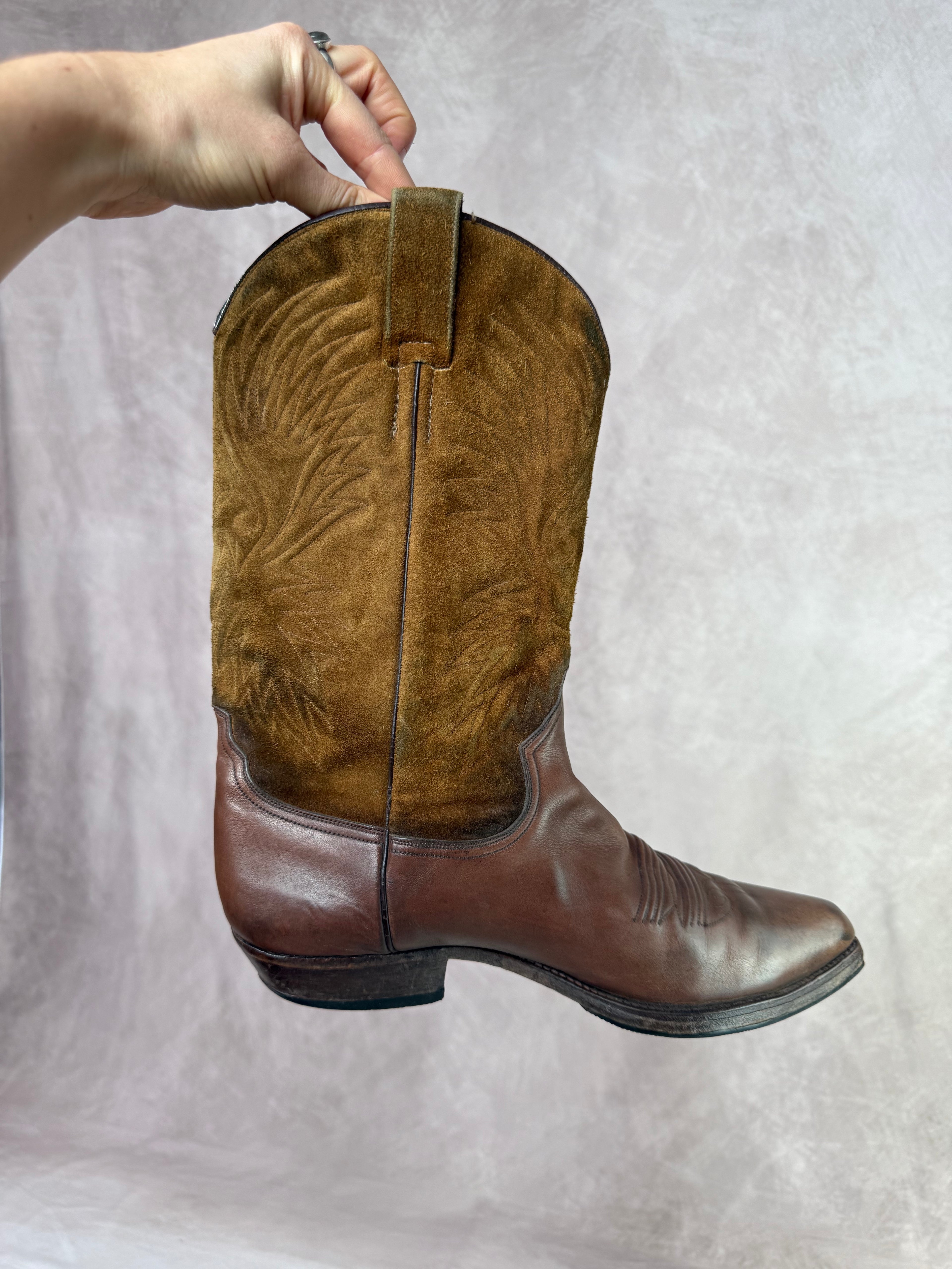 Vintage brown leather cowboy boots (UK 6)