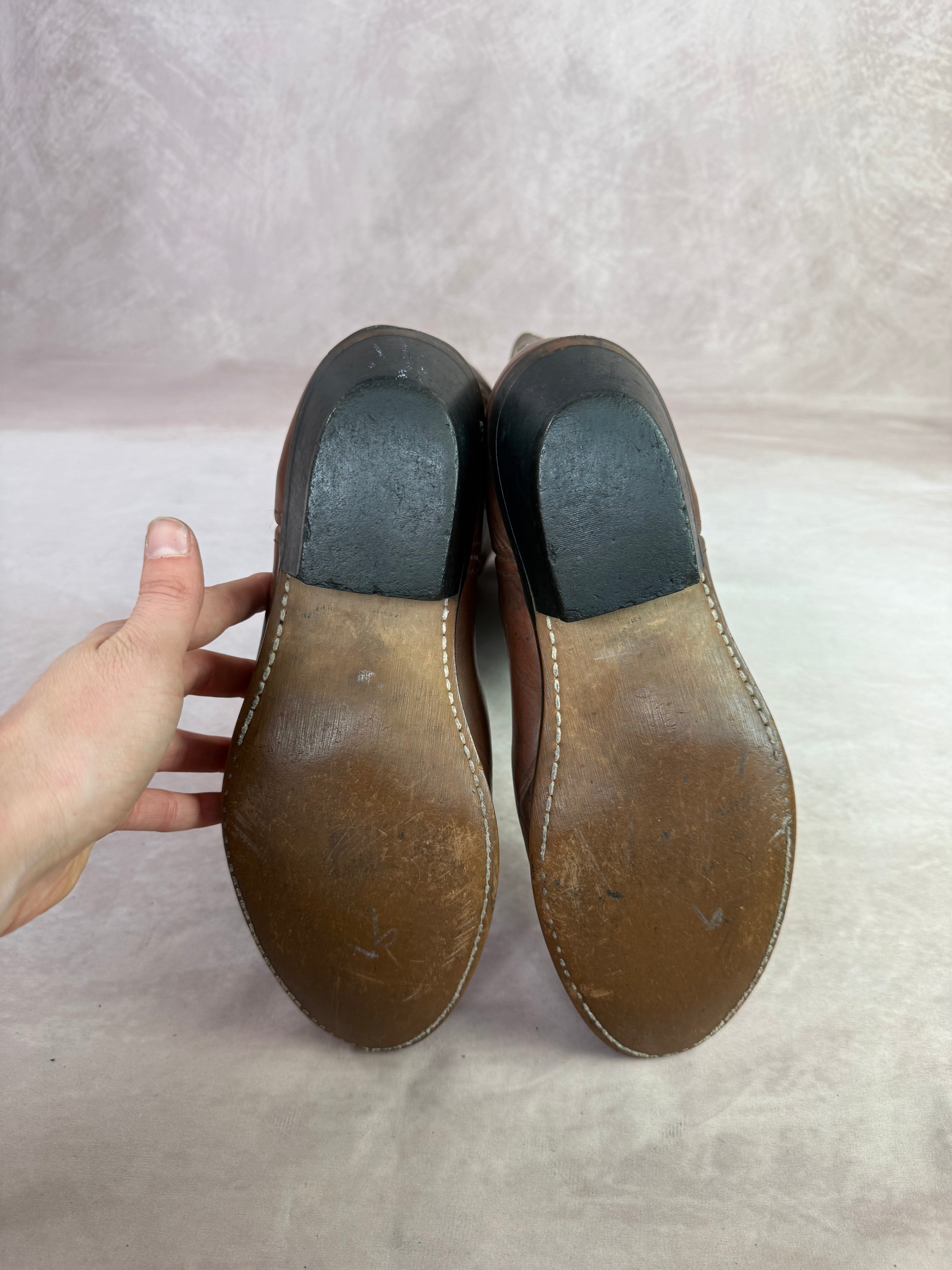 Vintage brown cowboy leather boots (UK 8)