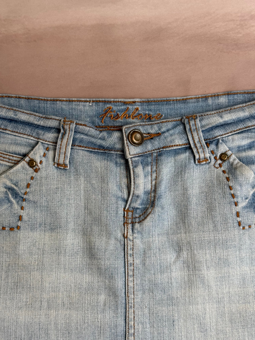 y2k 90s vintage denim mini skirt (L)