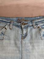 y2k 90s vintage denim mini skirt (L)
