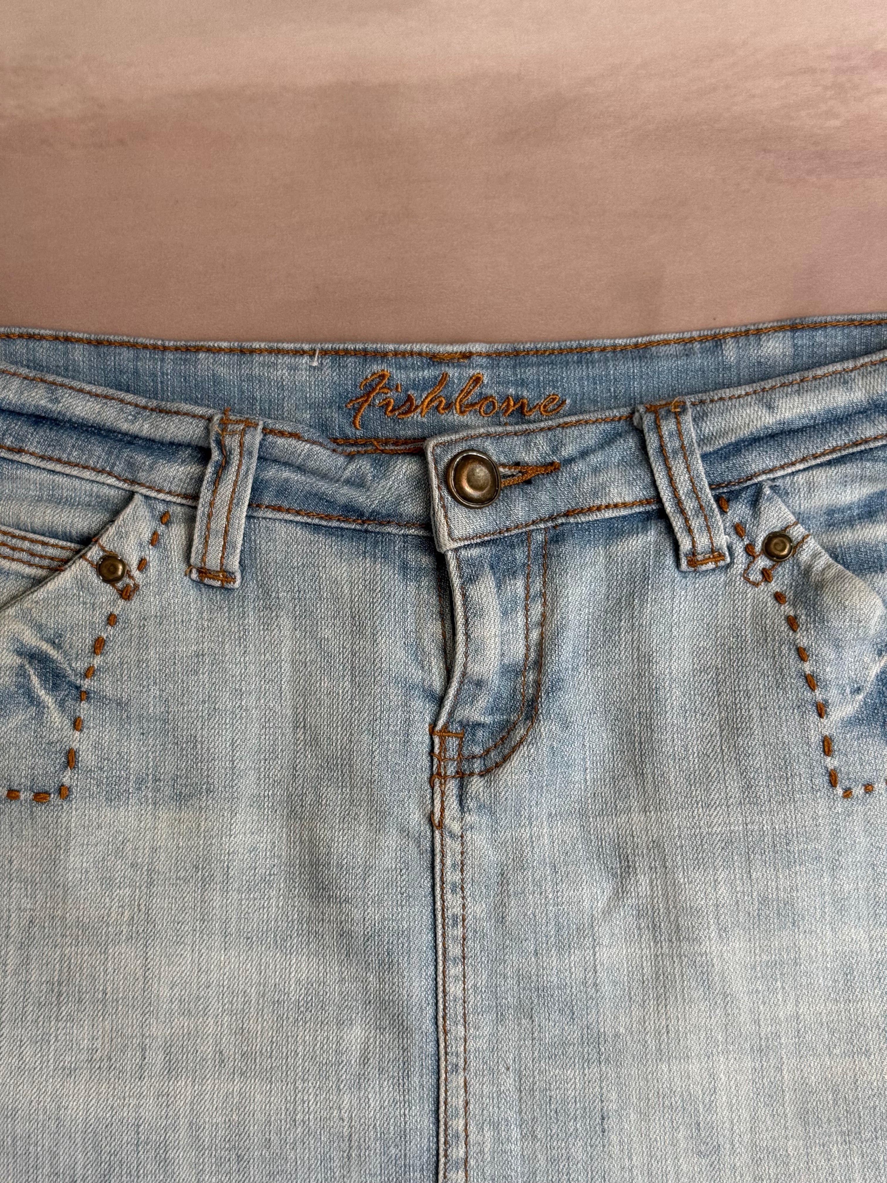y2k 90s vintage denim mini skirt (L)