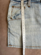 y2k 90s vintage denim mini skirt (L)