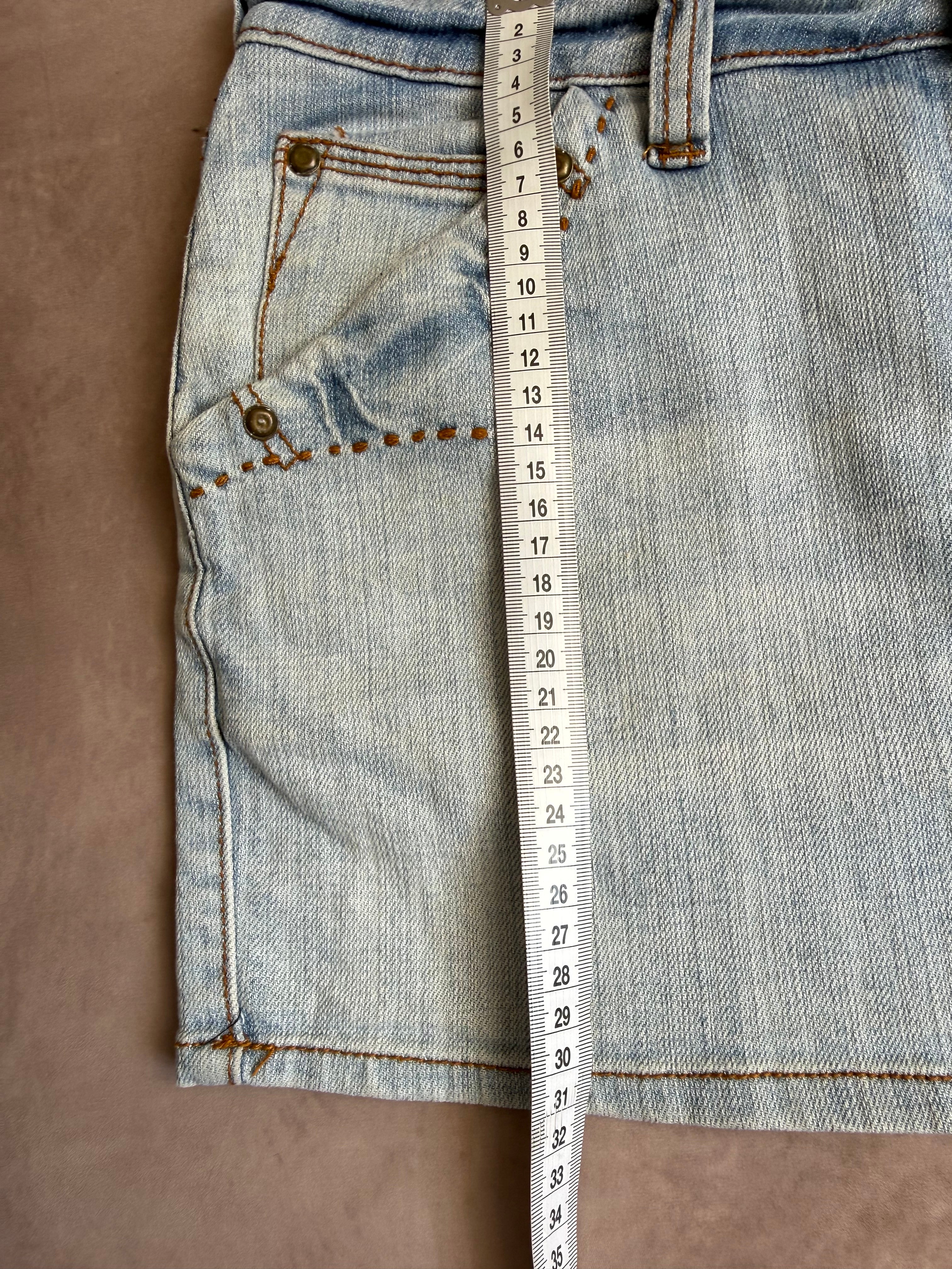 y2k 90s vintage denim mini skirt (L)