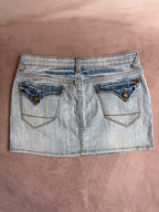 y2k 90s vintage denim mini skirt (L)