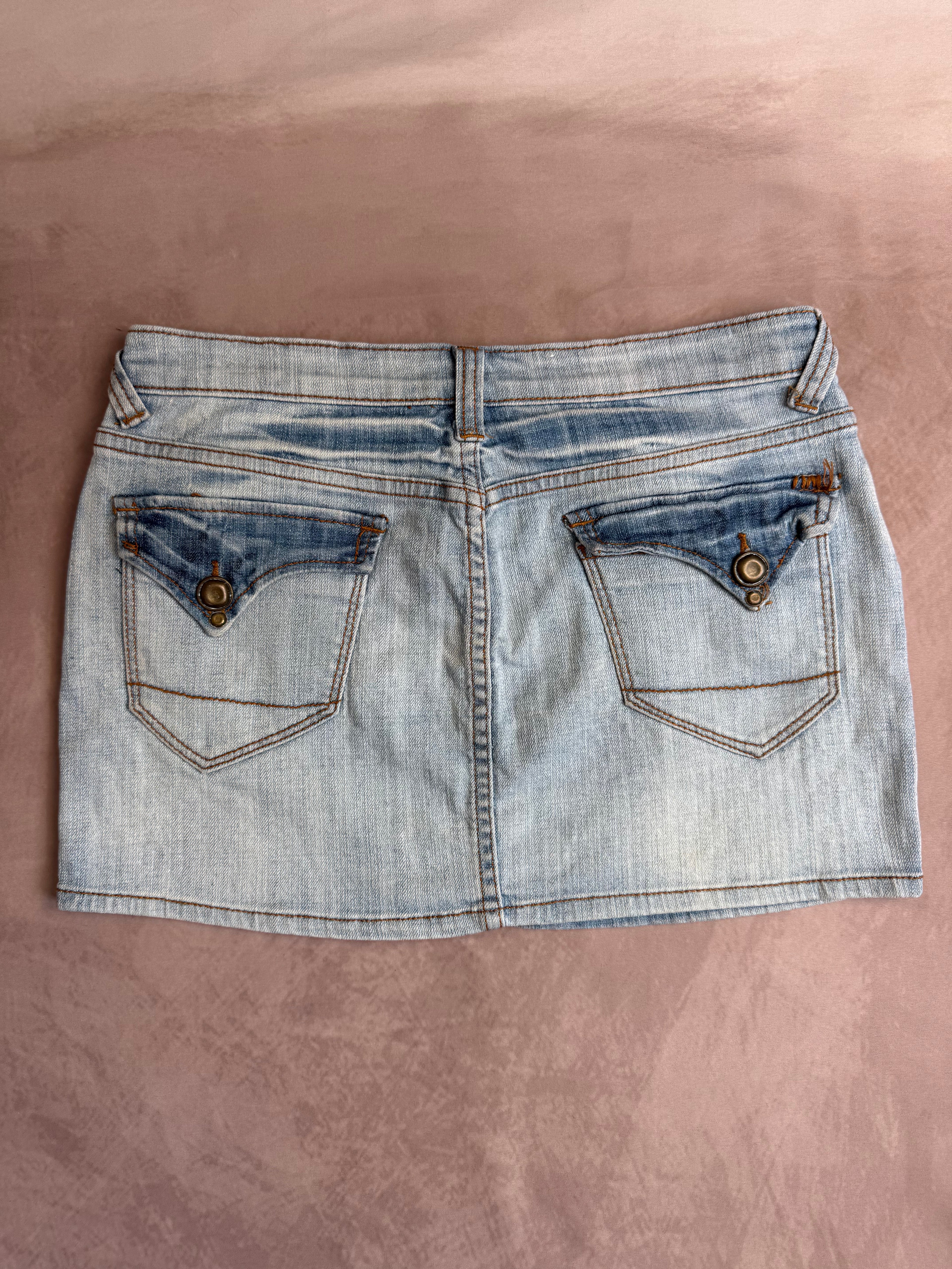 y2k 90s vintage denim mini skirt (L)