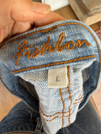 y2k 90s vintage denim mini skirt (L)