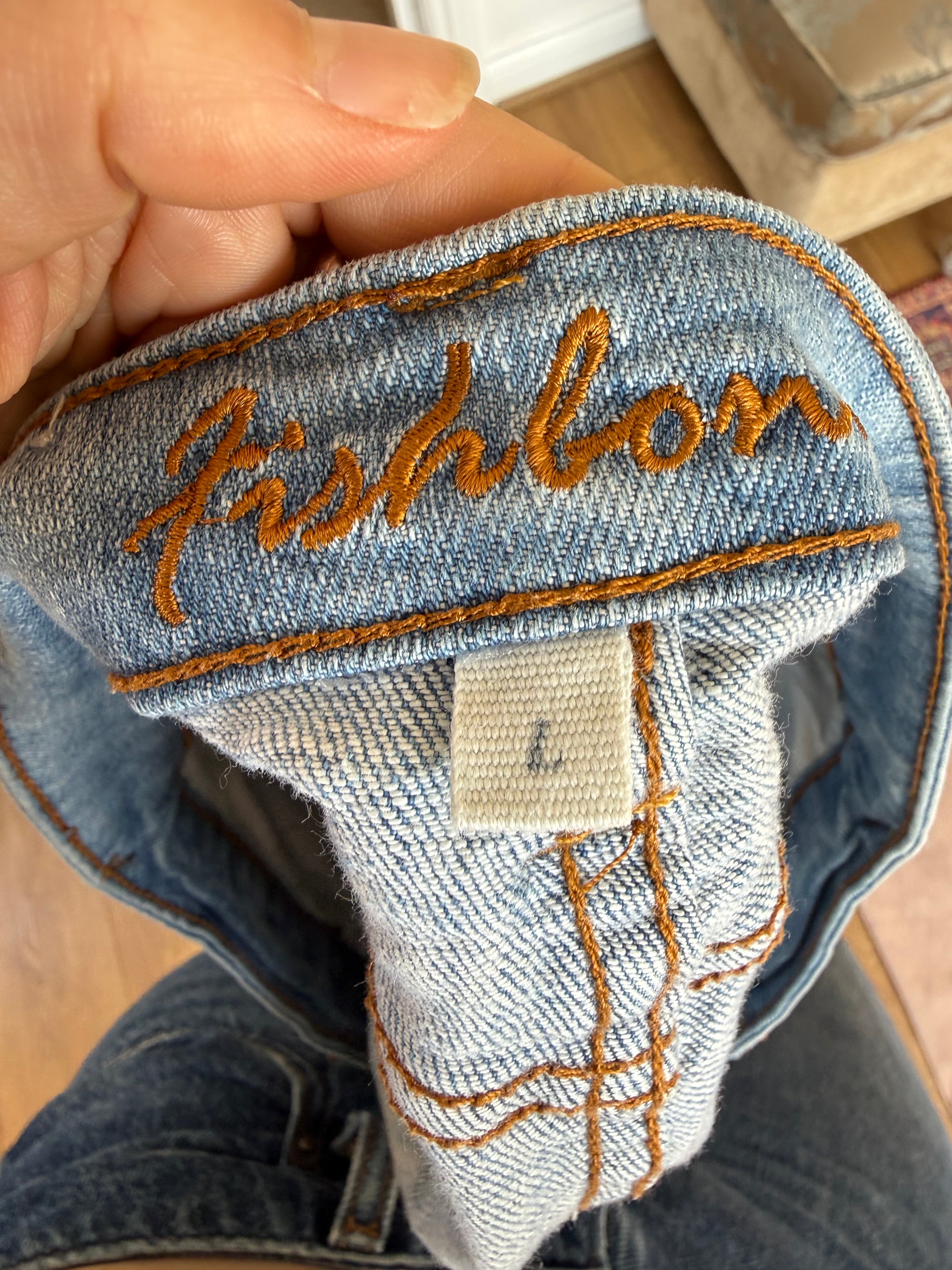 y2k 90s vintage denim mini skirt (L)